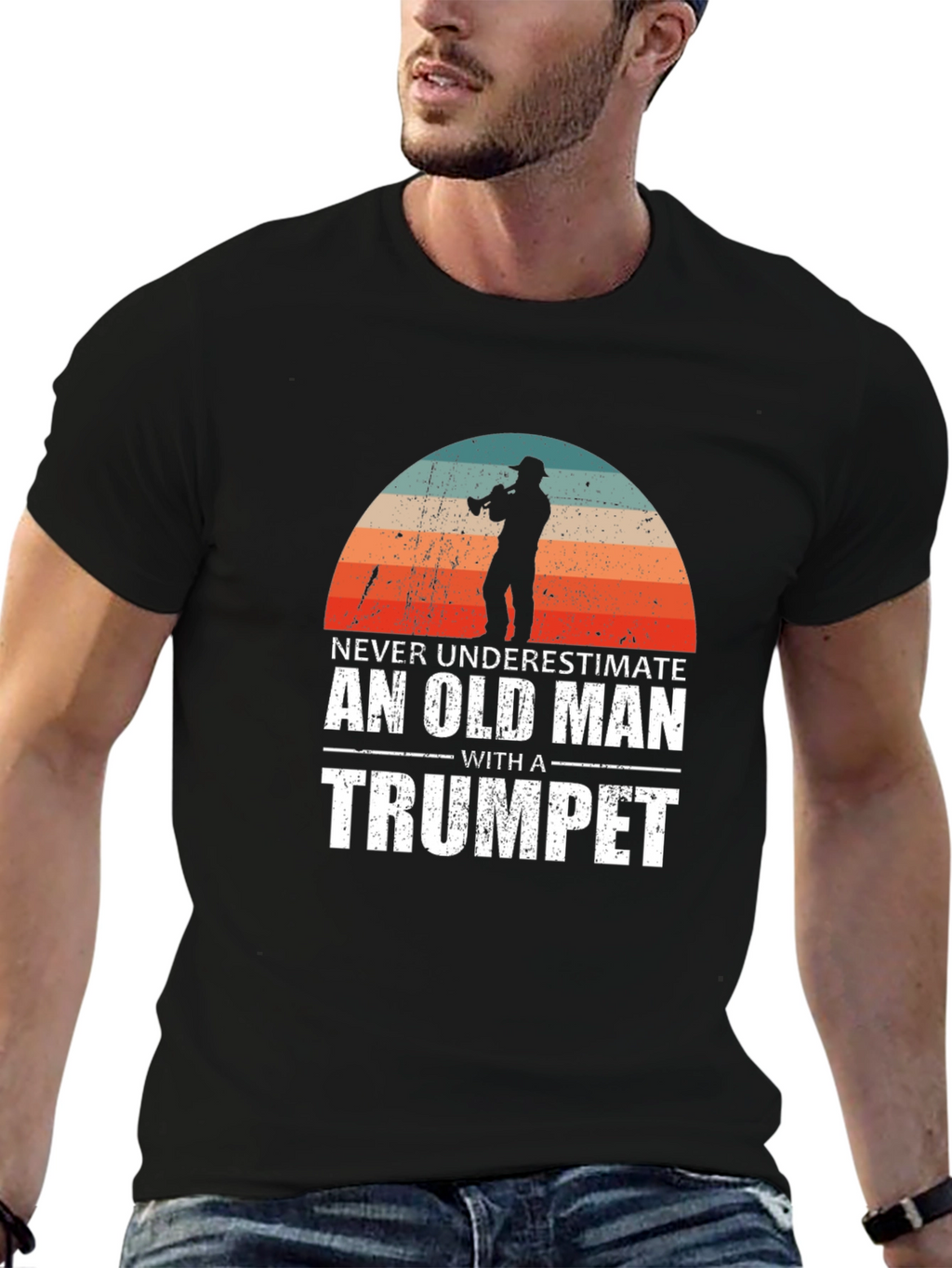 Never Underestimate an Old Man with a Trumpet T-Shirt