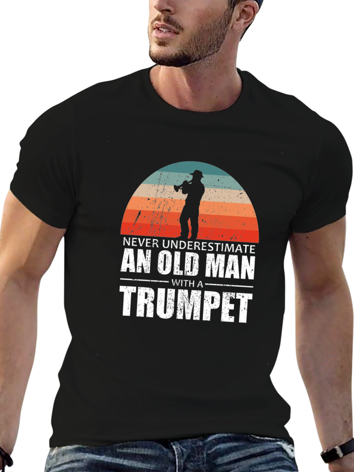 Never Underestimate an Old Man with a Trumpet T-Shirt