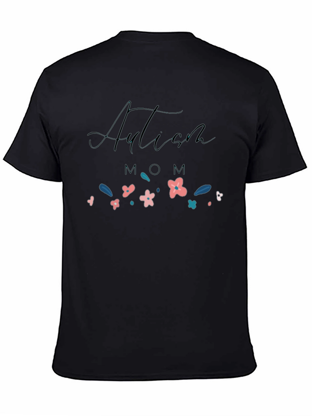 Autism Mom Floral T-Shirt - Black