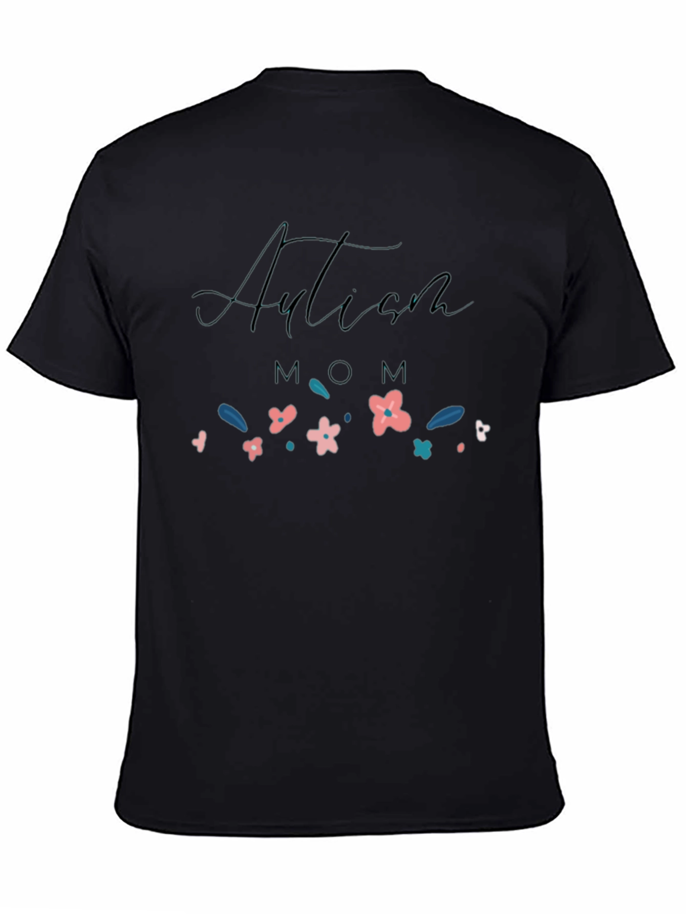 Autism Mom Floral T-Shirt - Black
