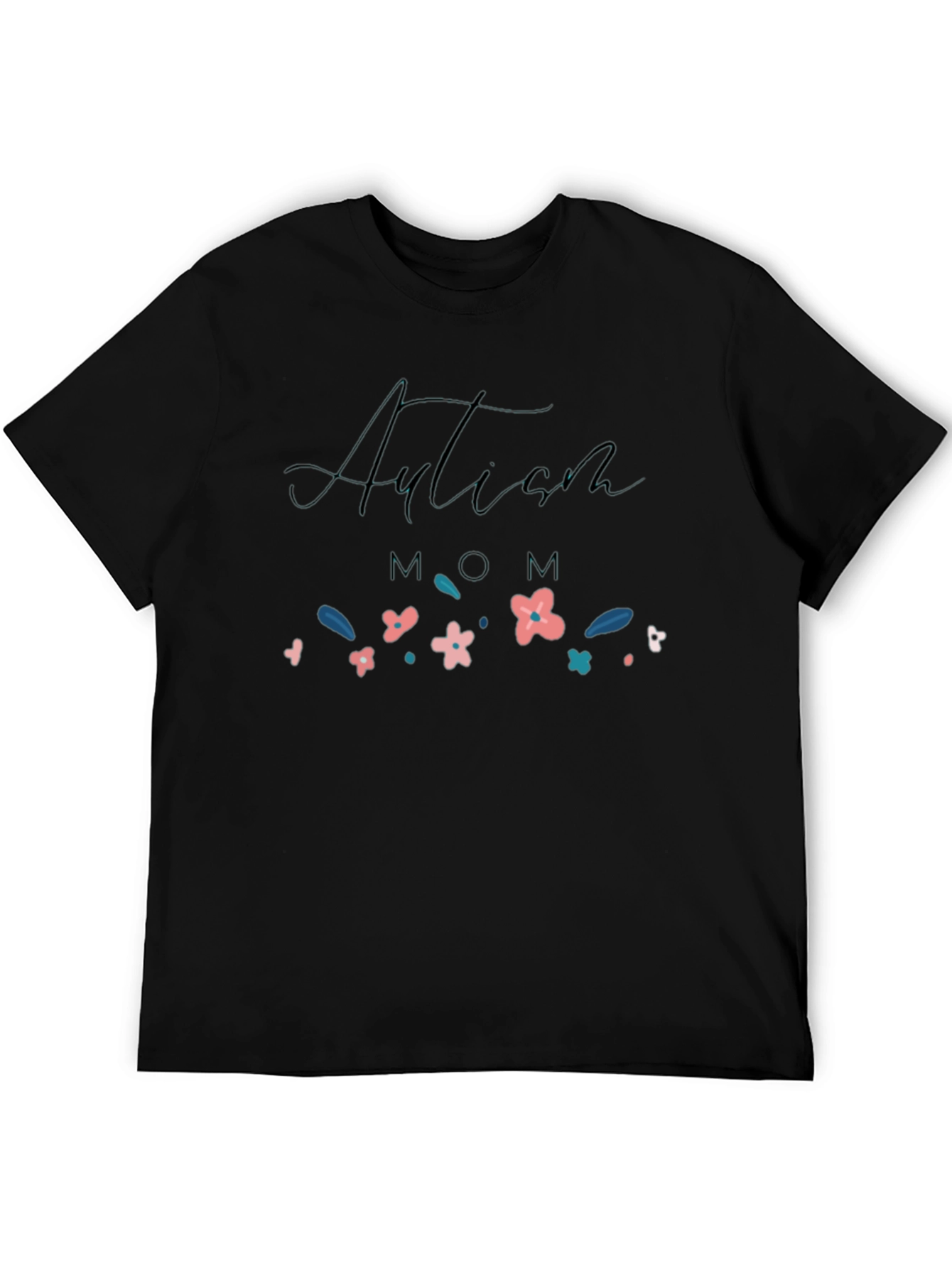 Autism Mom Floral T-Shirt - Black