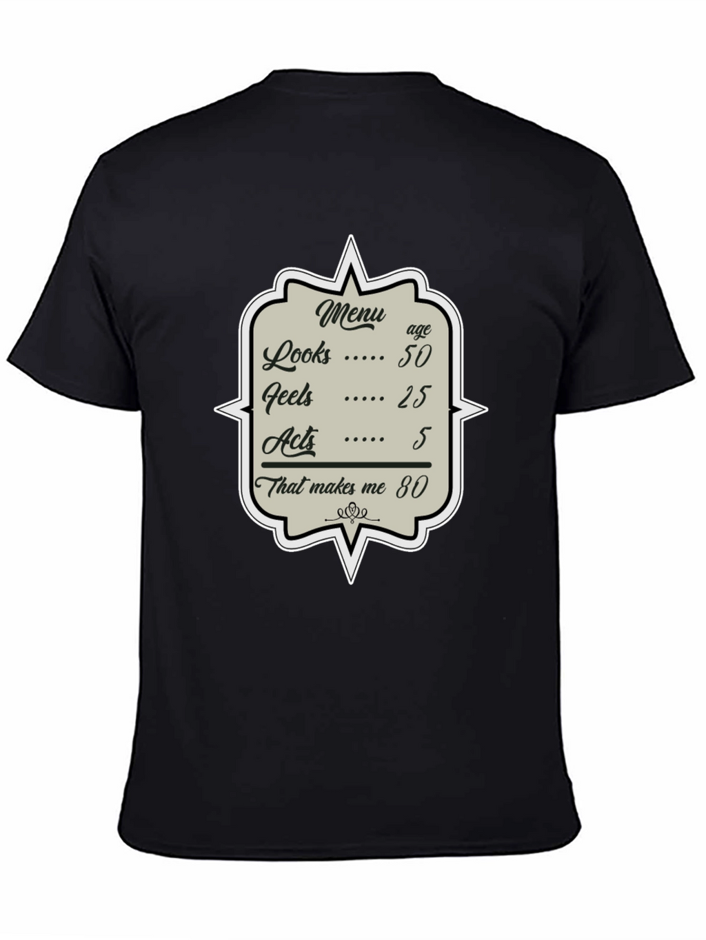 Humorous 80th Birthday Menu T-Shirt