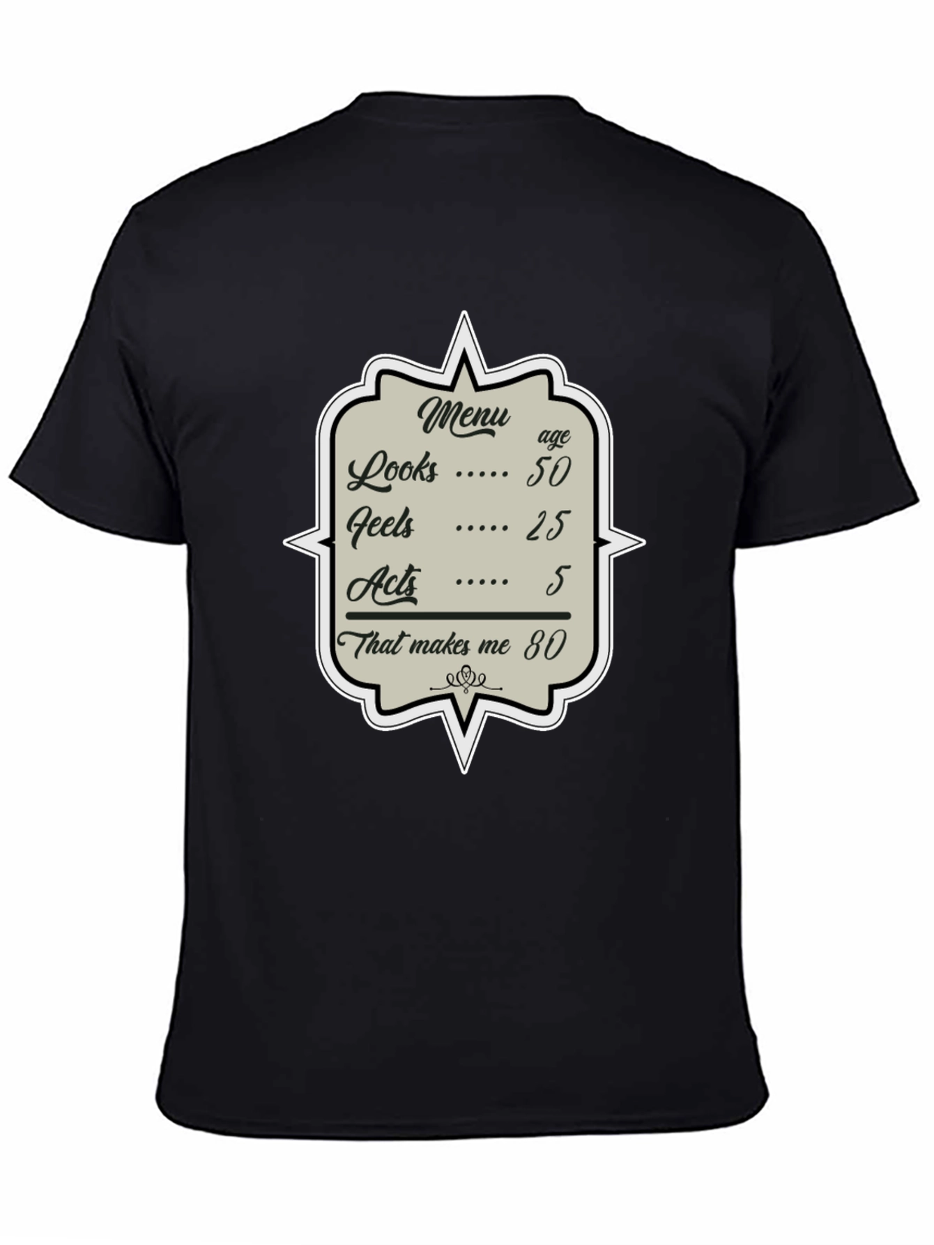 Humorous 80th Birthday Menu T-Shirt