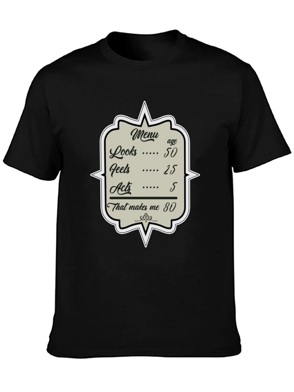 Humorous 80th Birthday Menu T-Shirt