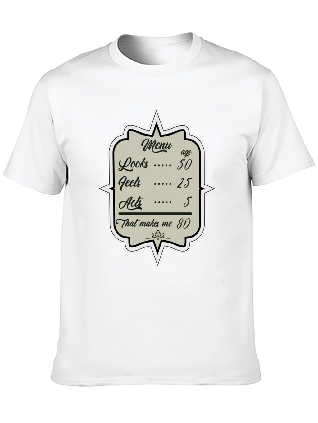 Humorous 80th Birthday Menu T-Shirt