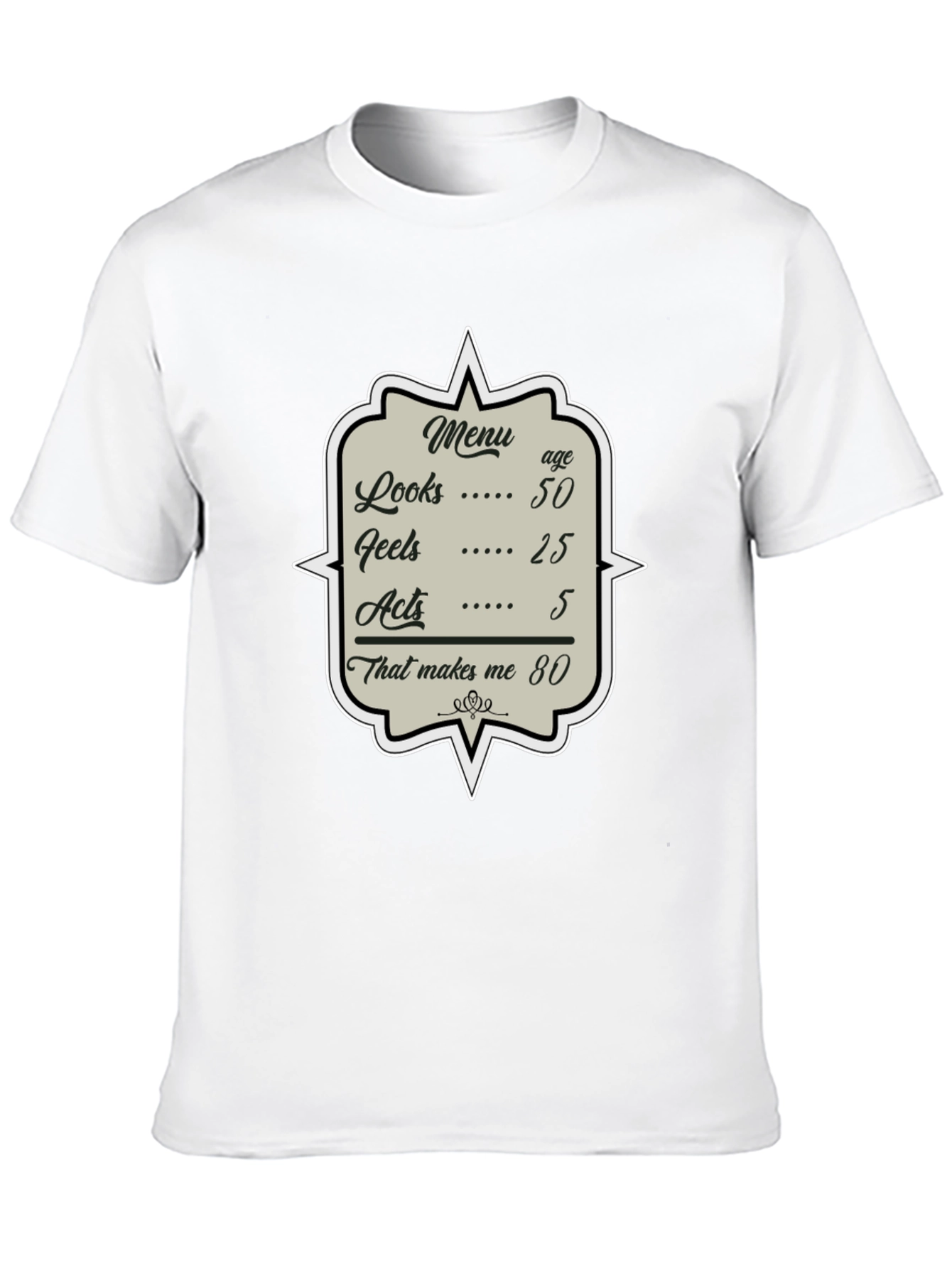 Humorous 80th Birthday Menu T-Shirt