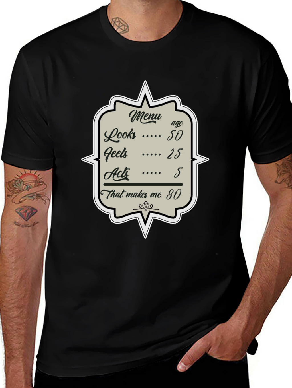 Humorous 80th Birthday Menu T-Shirt