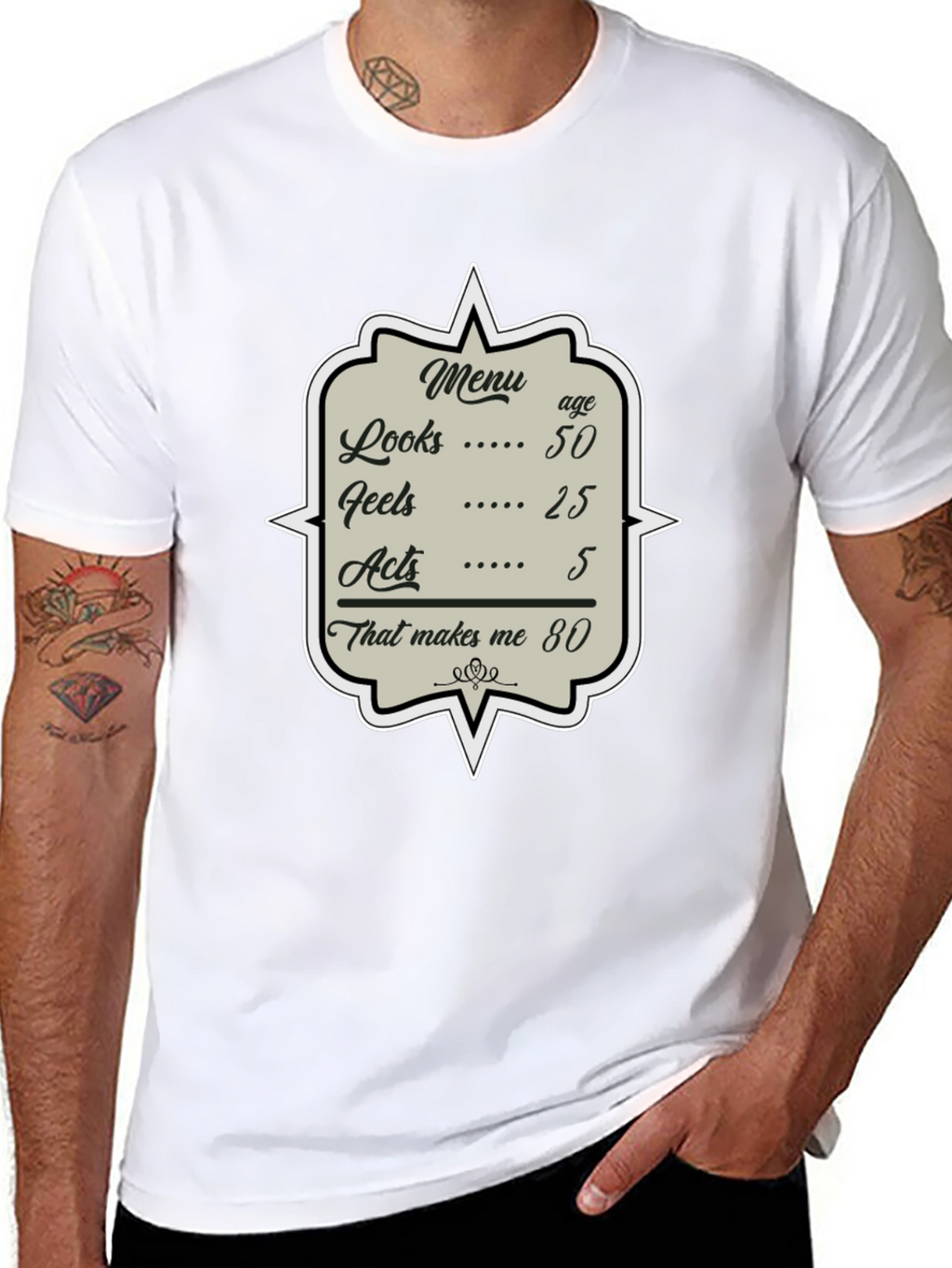 Humorous 80th Birthday Menu T-Shirt