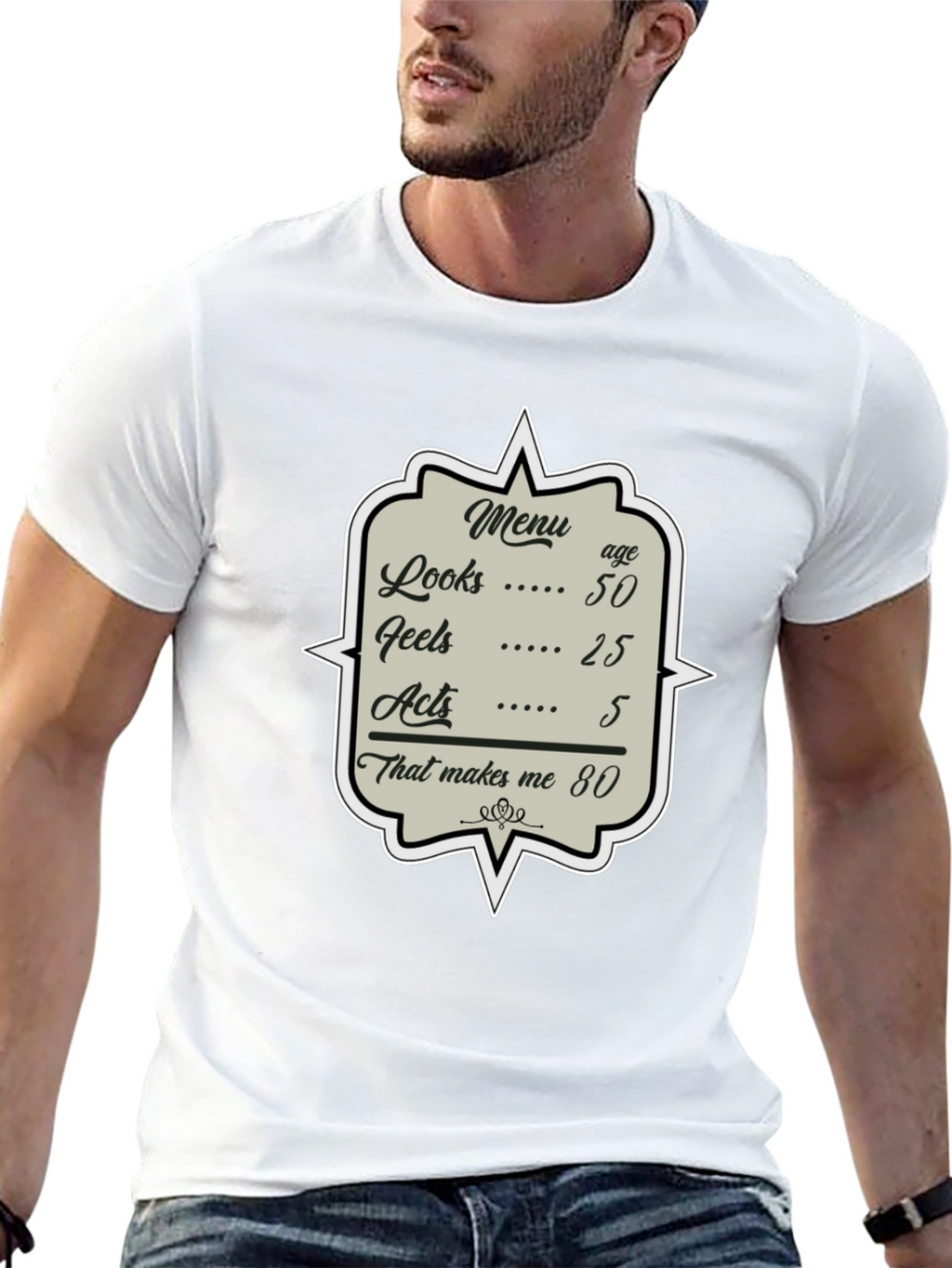 Humorous 80th Birthday Menu T-Shirt