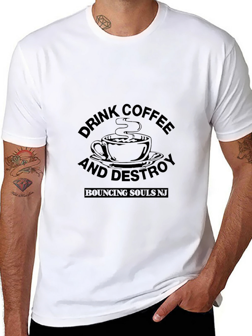 Drink Coffee and Destroy T-Shirt - Bouncing Souls NJ