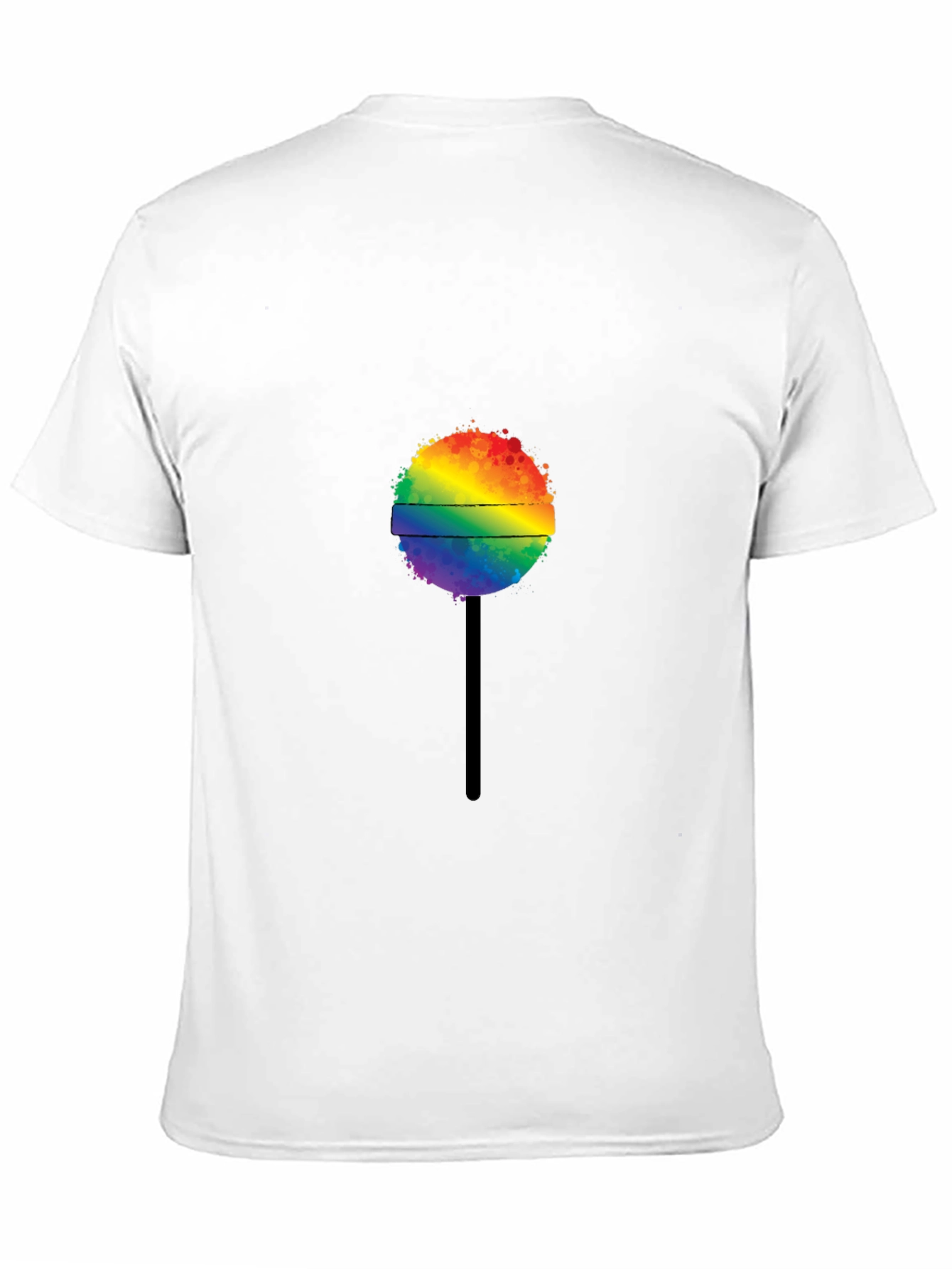 Rainbow Lollipop Graphic Tee - Black Cotton T-Shirt