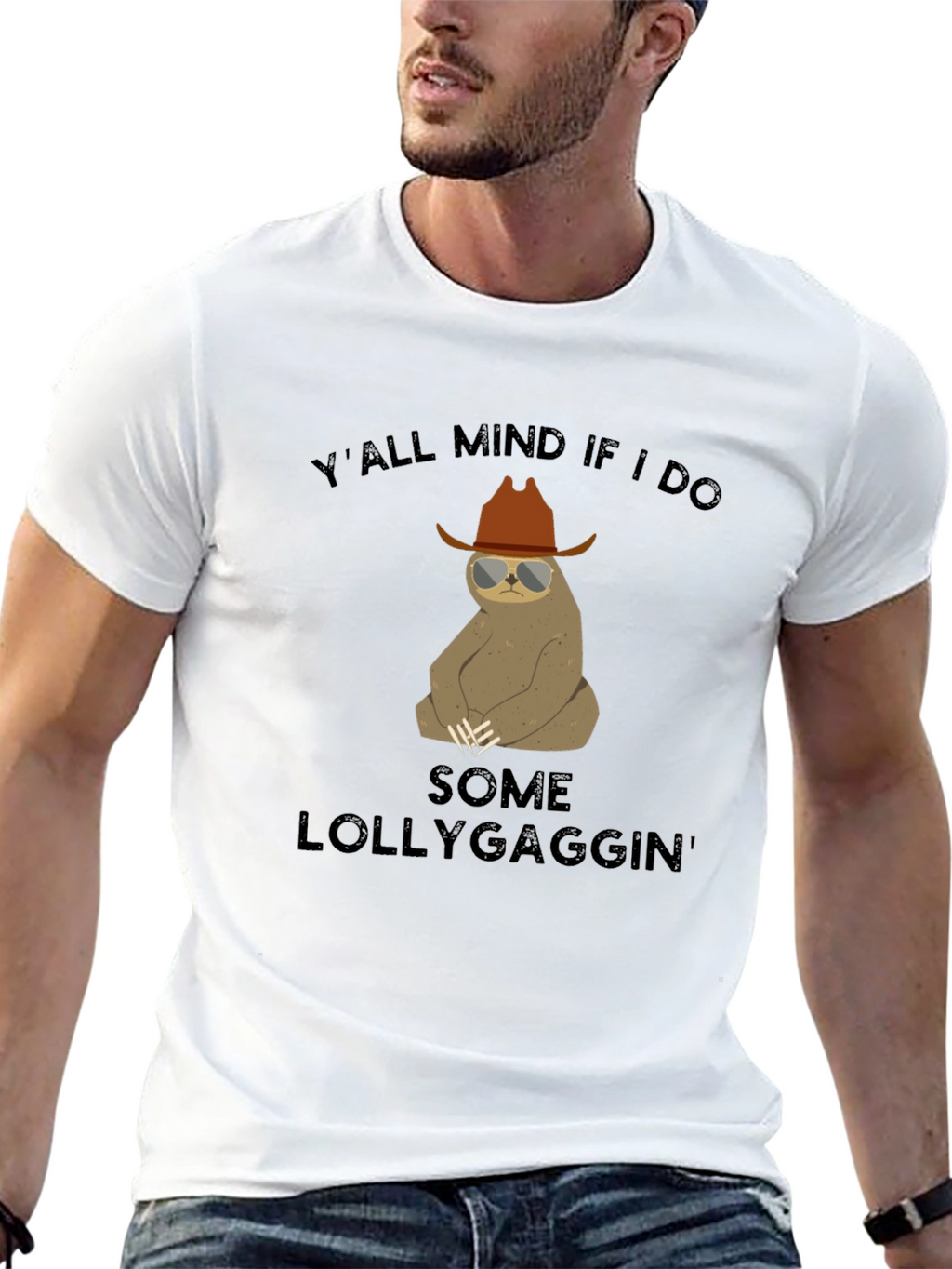 Funny Sloth Lollygagging Graphic T-Shirt