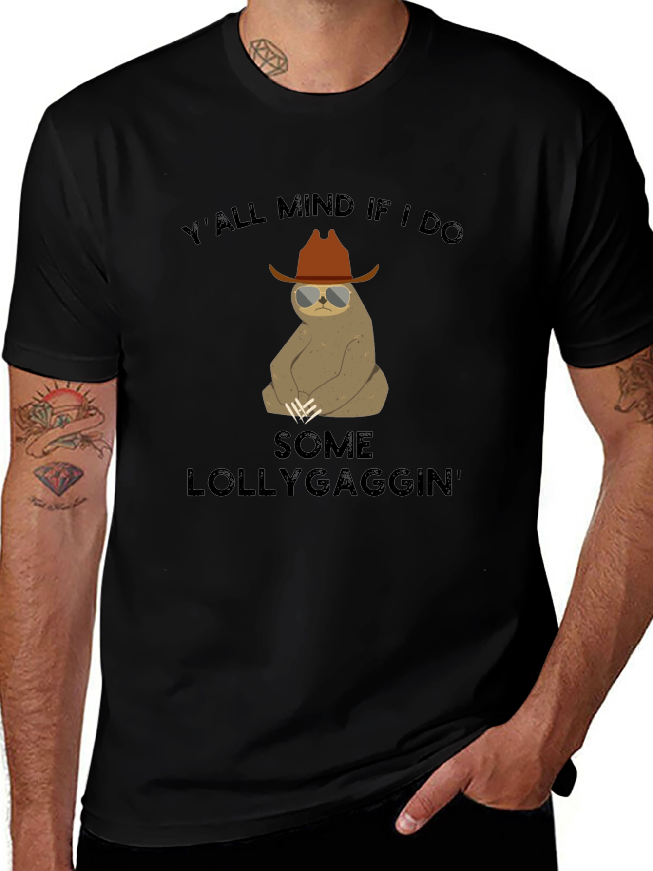 Funny Sloth Lollygagging Graphic T-Shirt