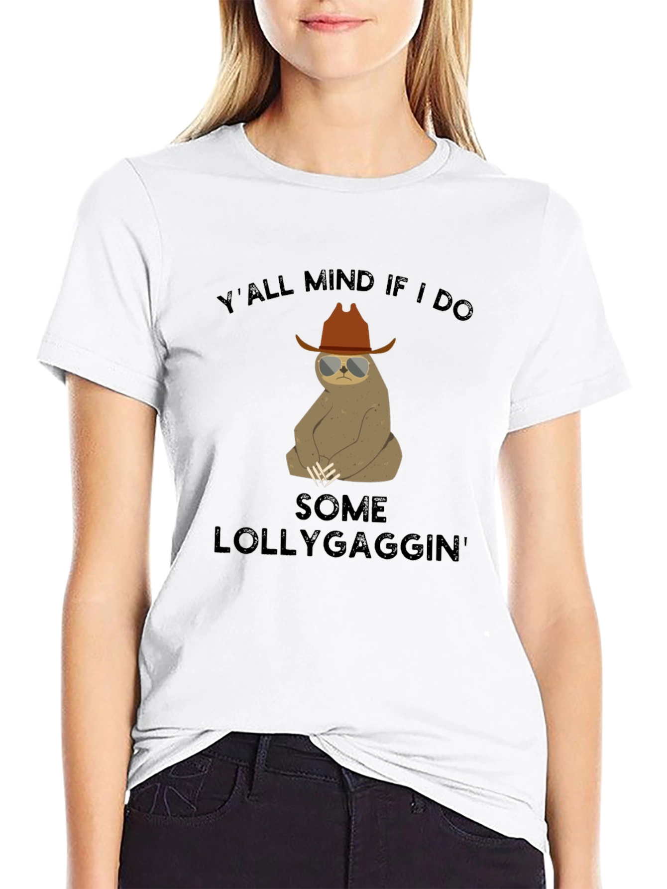 Funny Sloth Lollygagging Graphic T-Shirt