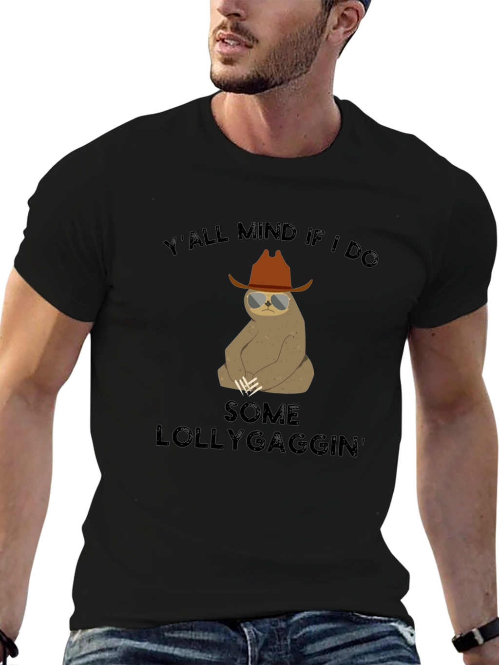 Funny Sloth Lollygagging Graphic T-Shirt