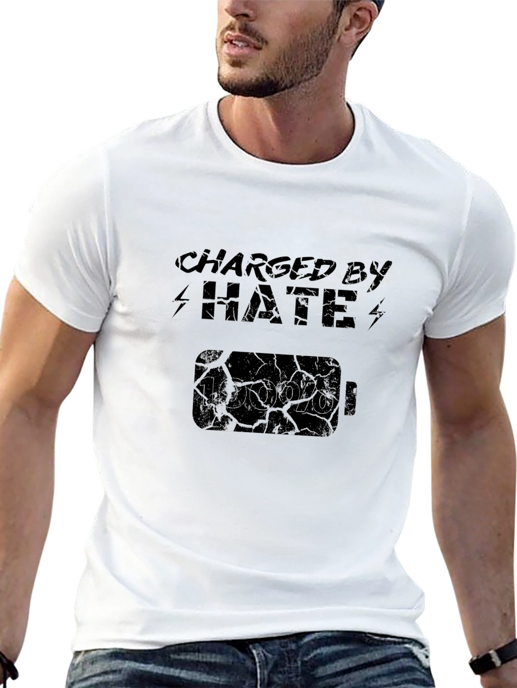 Charged by Hate Black T-Shirt