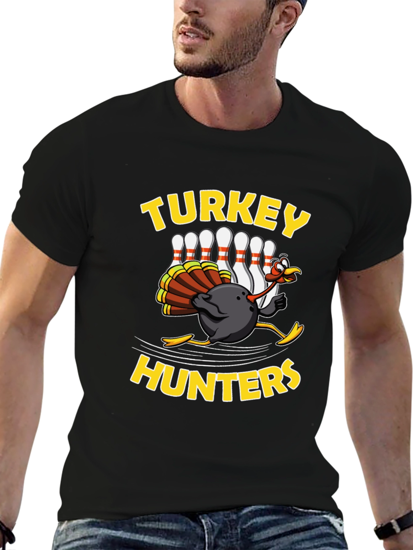 Turkey Hunters Bowling Graphic T-Shirt