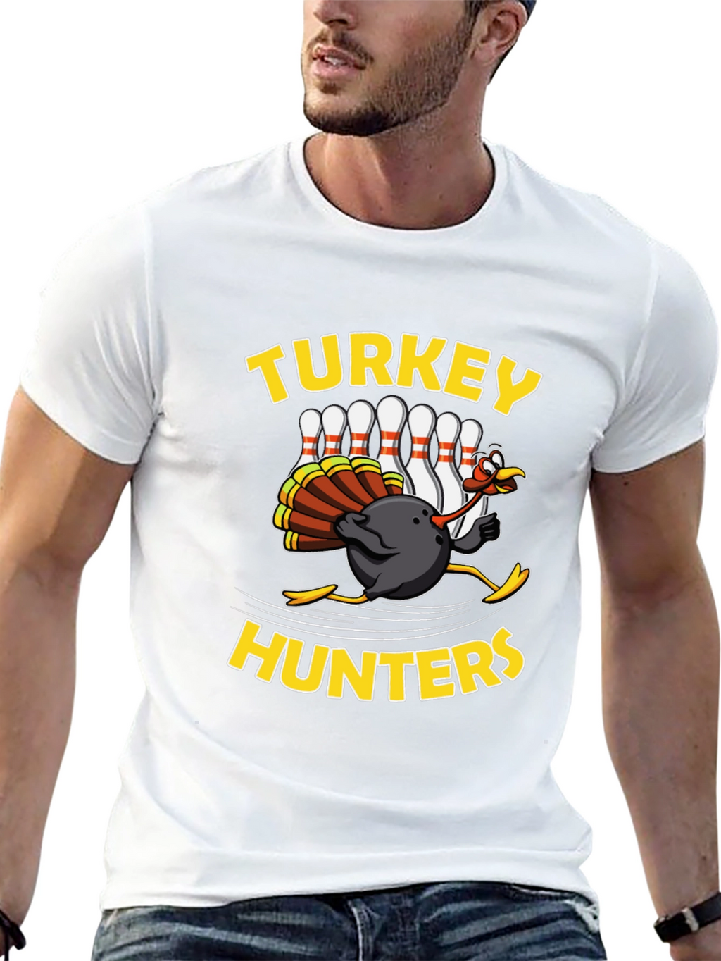 Turkey Hunters Bowling Graphic T-Shirt