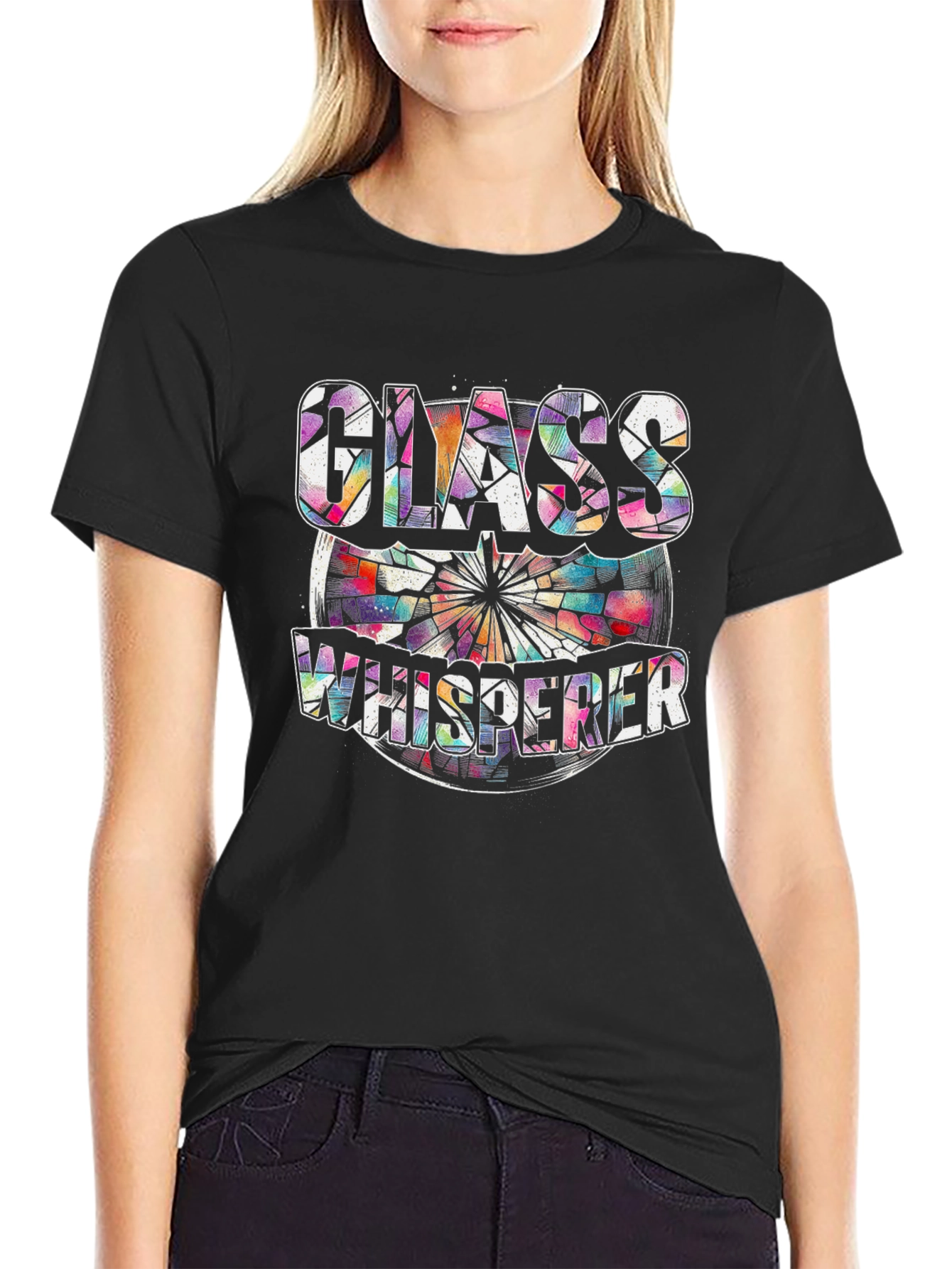 Glass Whisperer T-Shirt - Artistic Stained Glass Design