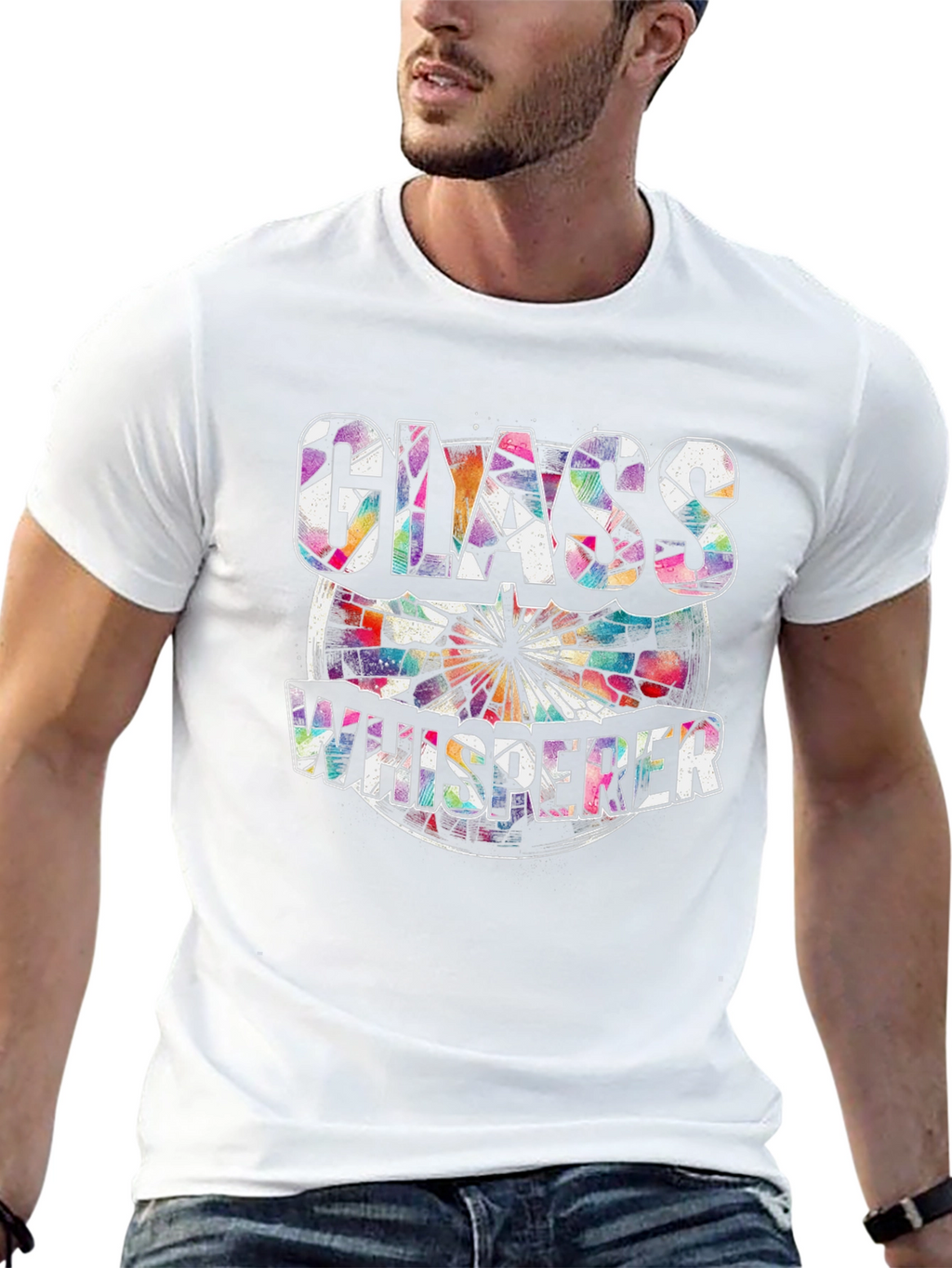 Glass Whisperer T-Shirt - Artistic Stained Glass Design