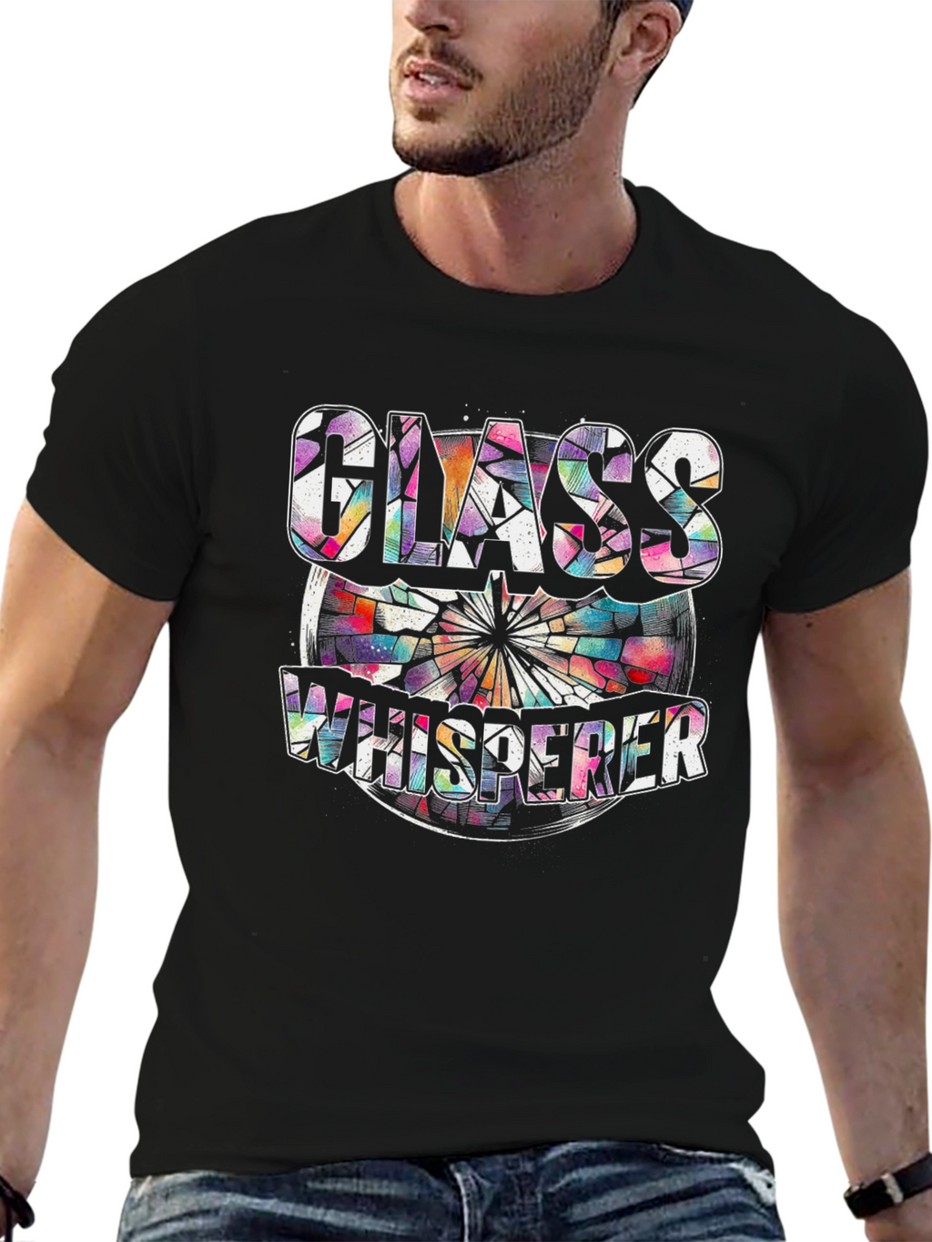 Glass Whisperer T-Shirt - Artistic Stained Glass Design