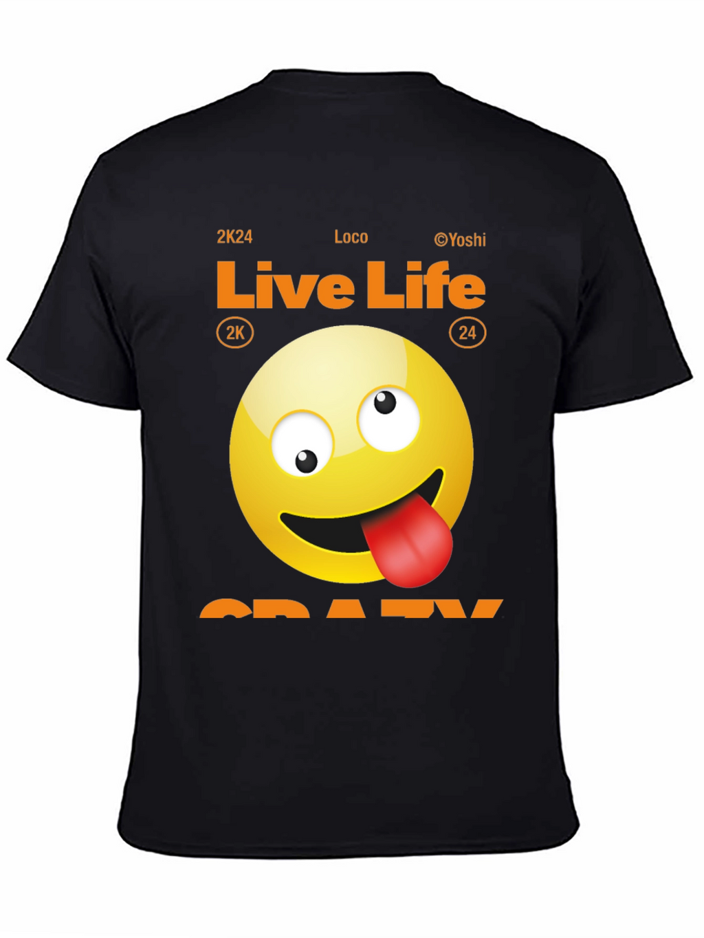 Live Life Crazy Emoji Graphic Tee