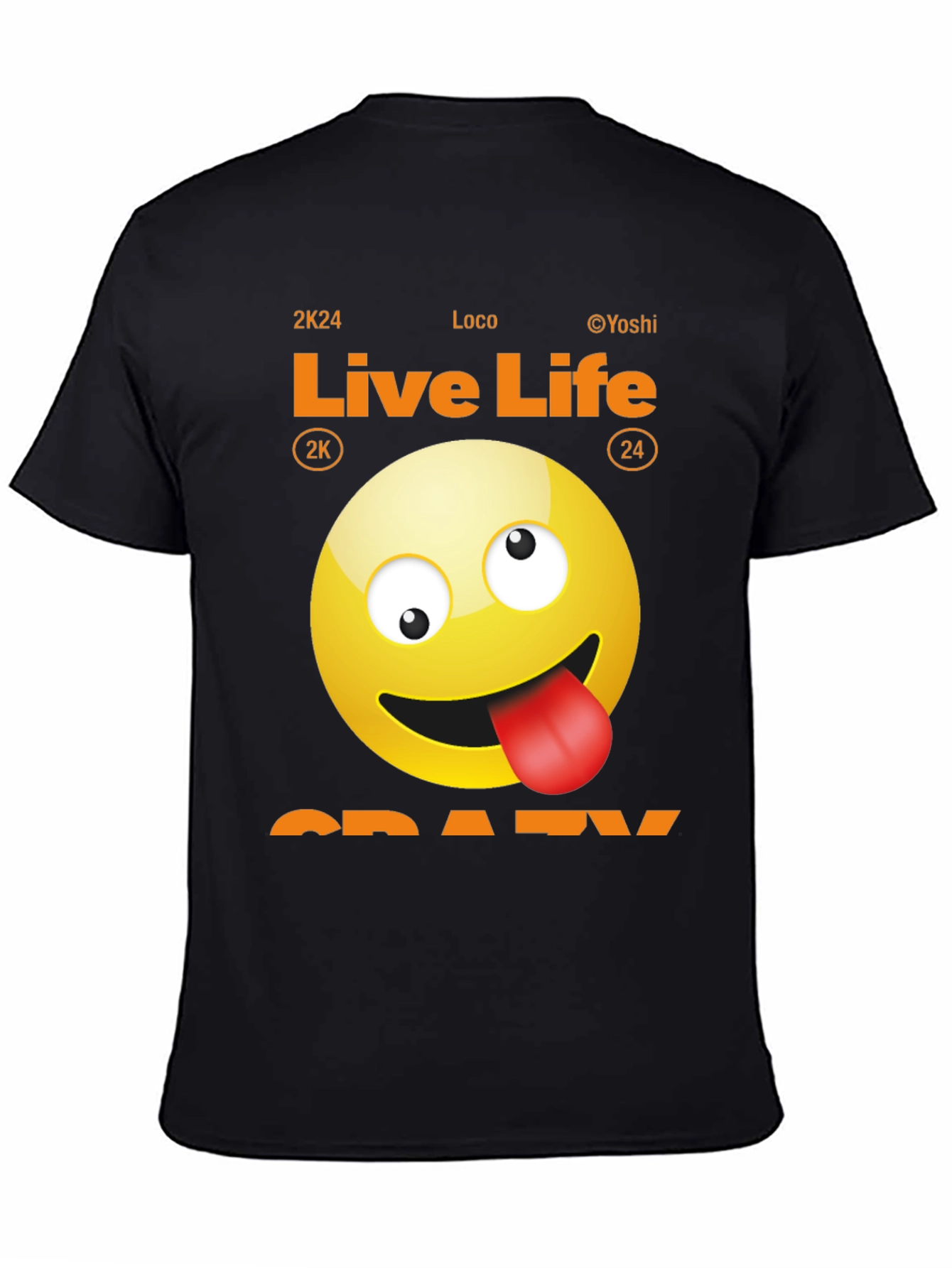 Live Life Crazy Emoji Graphic Tee