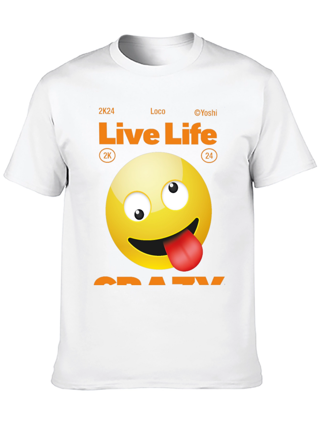Live Life Crazy Emoji Graphic Tee