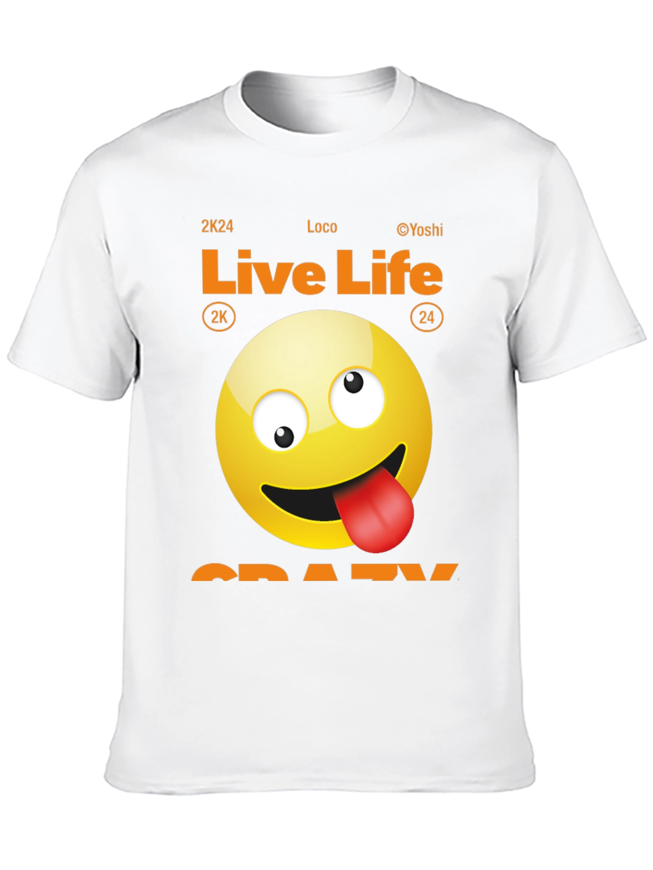 Live Life Crazy Emoji Graphic Tee