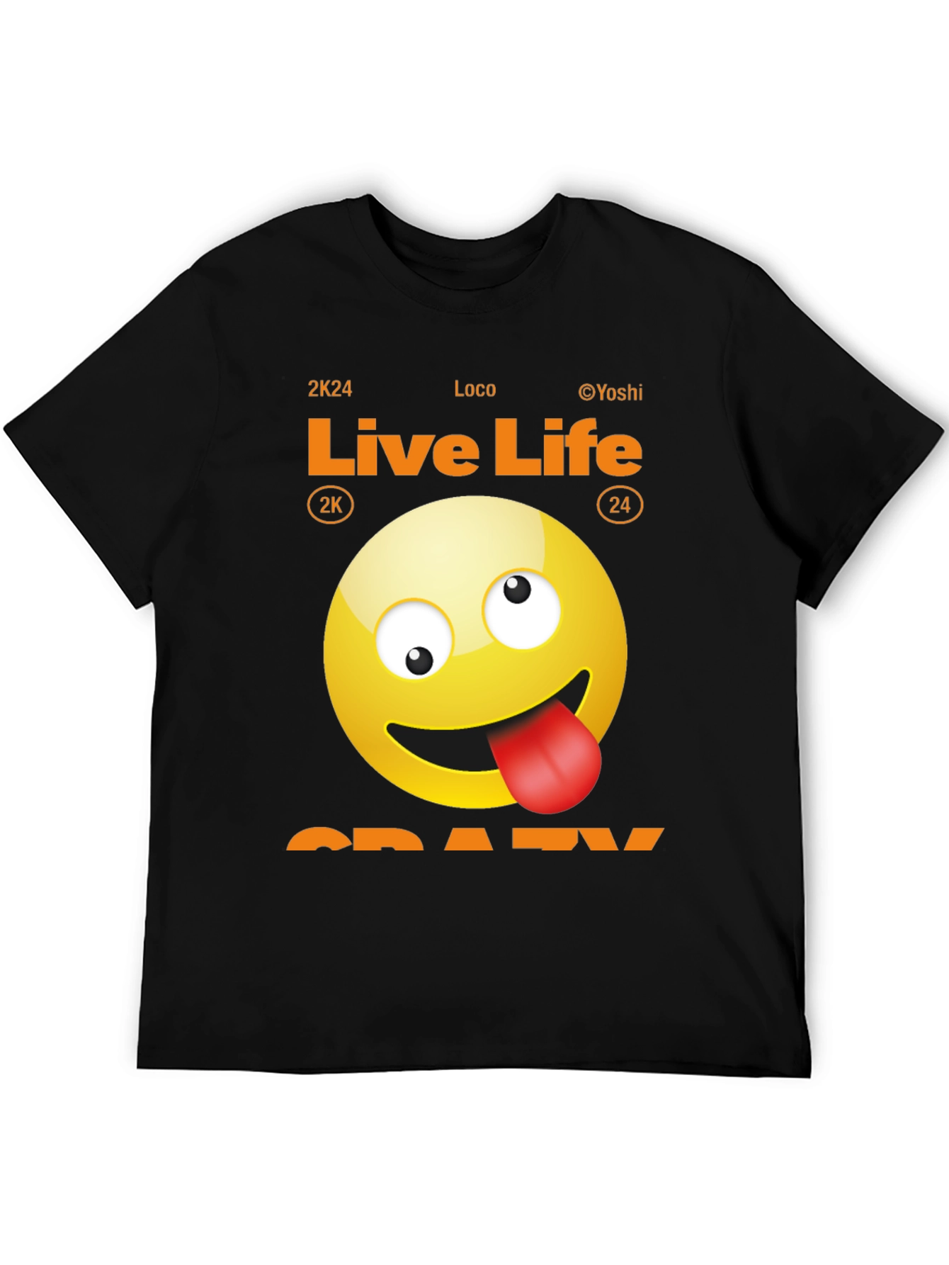 Live Life Crazy Emoji Graphic Tee