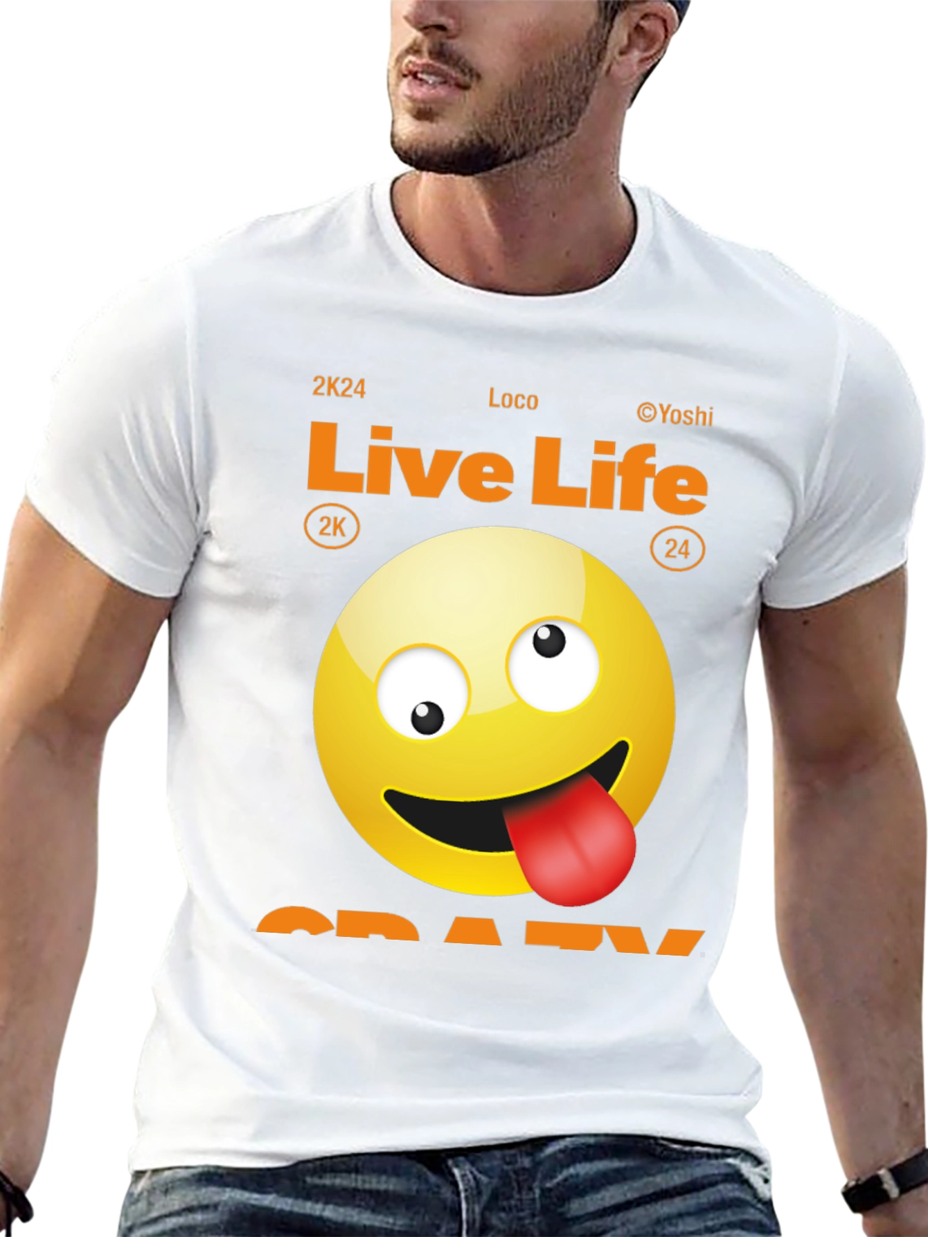Live Life Crazy Emoji Graphic Tee