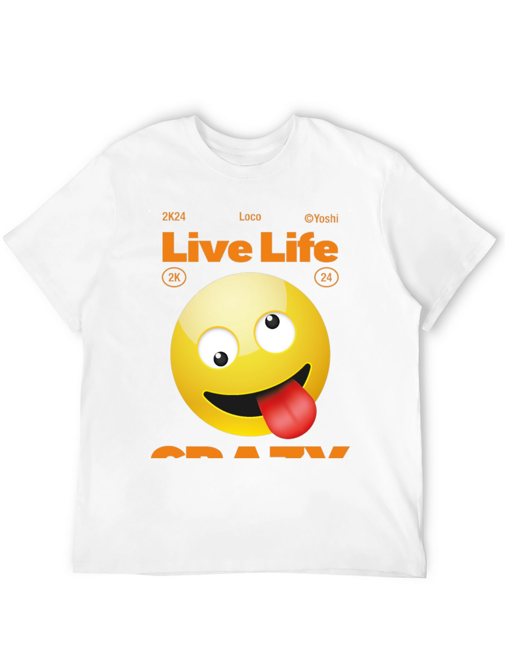 Live Life Crazy Emoji Graphic Tee