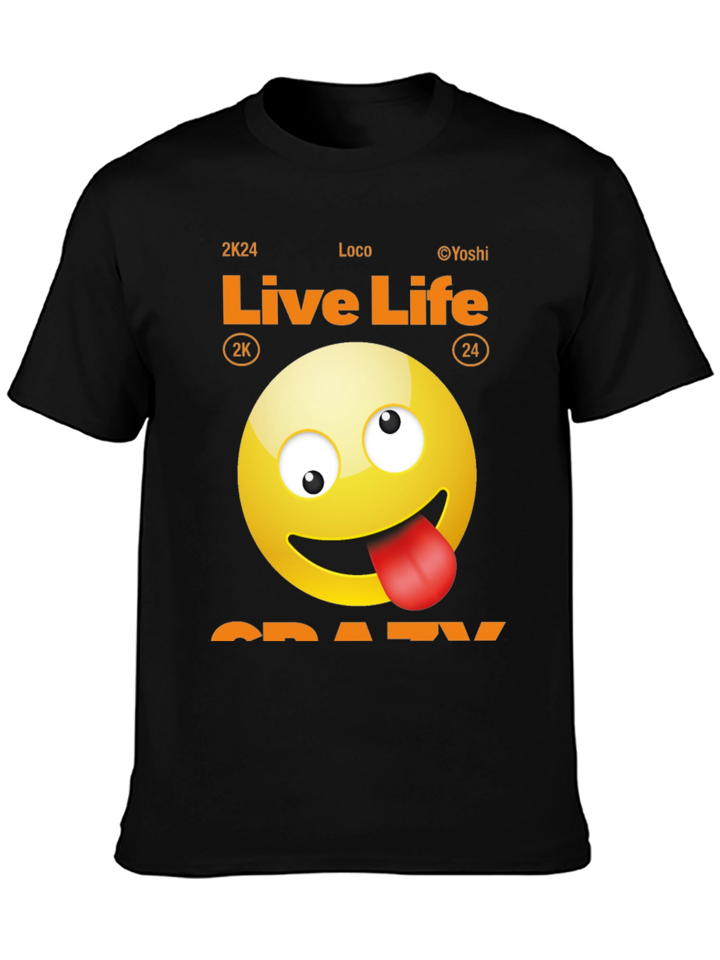 Live Life Crazy Emoji Graphic Tee