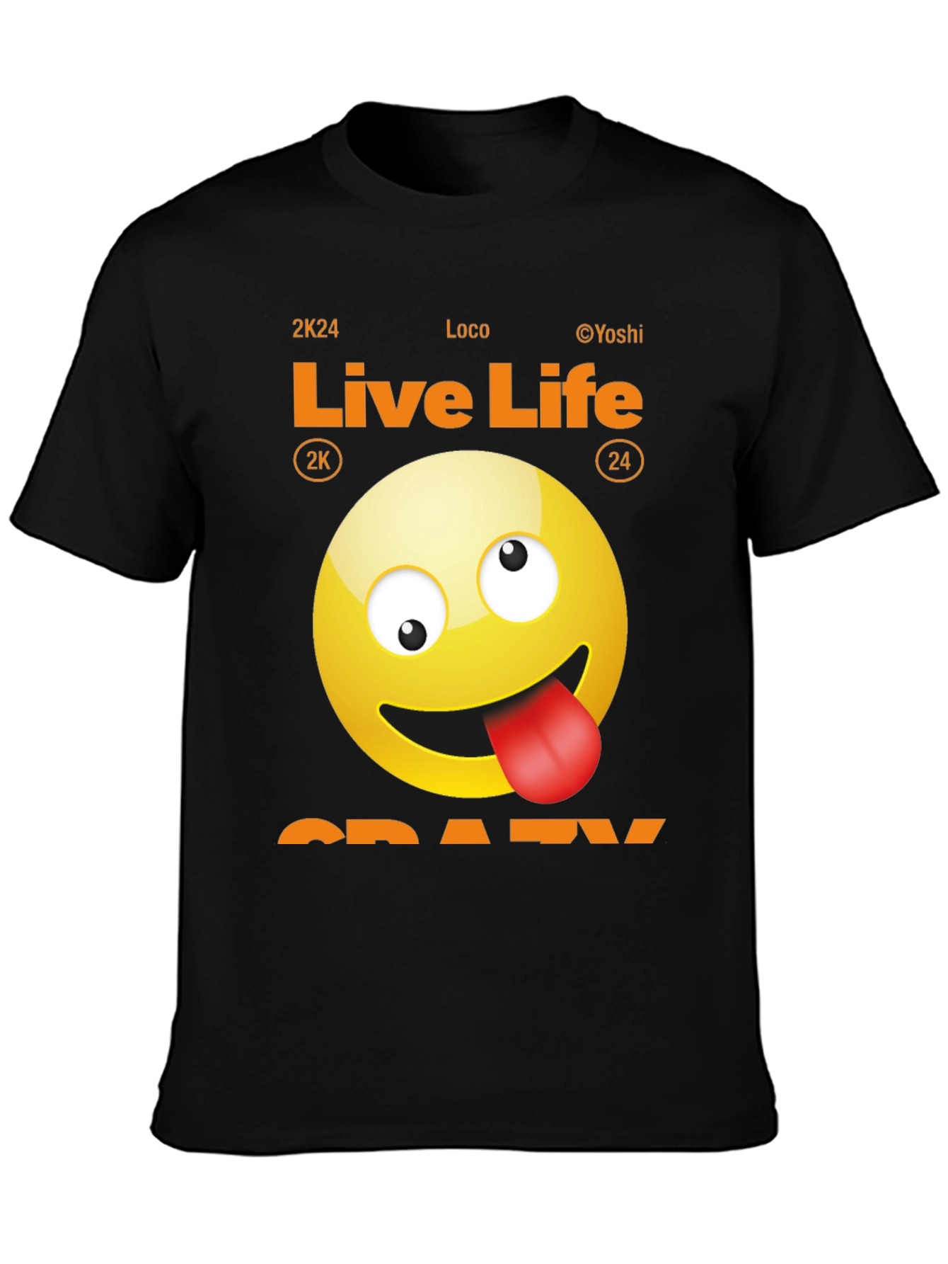 Live Life Crazy Emoji Graphic Tee