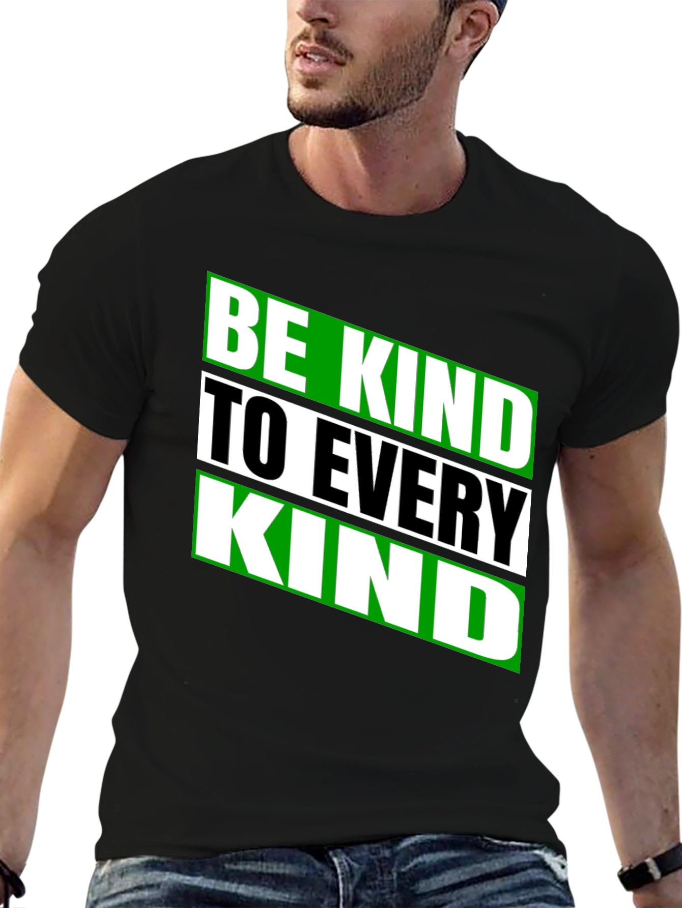 Be Kind to Every Kind Black Graphic Tee