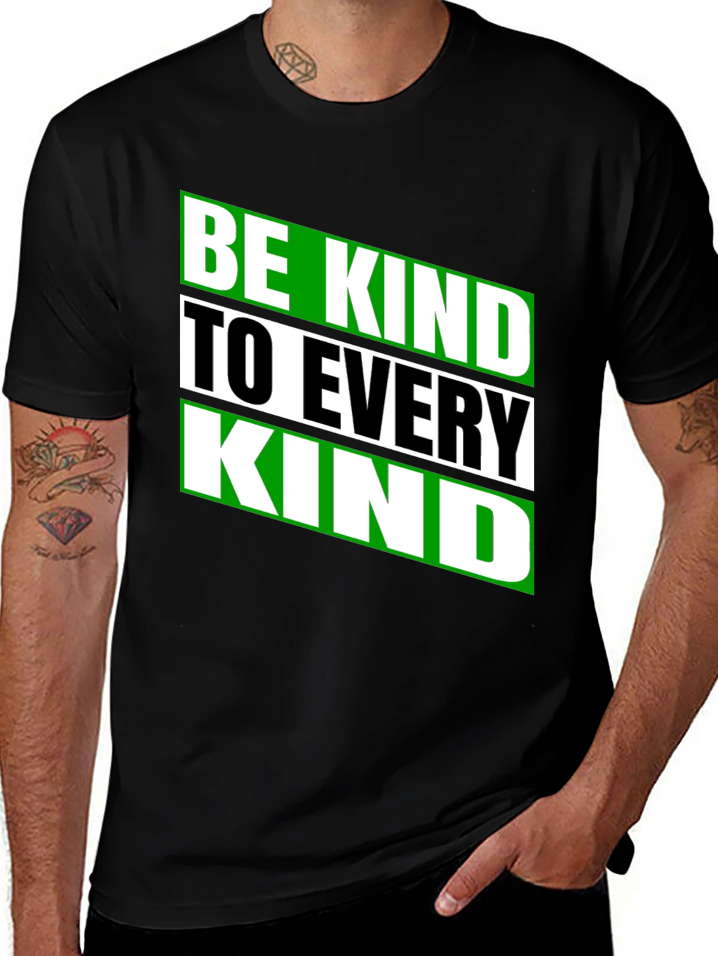 Be Kind to Every Kind Black Graphic Tee