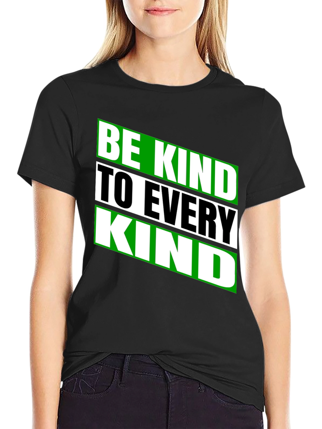 Be Kind to Every Kind Black Graphic Tee