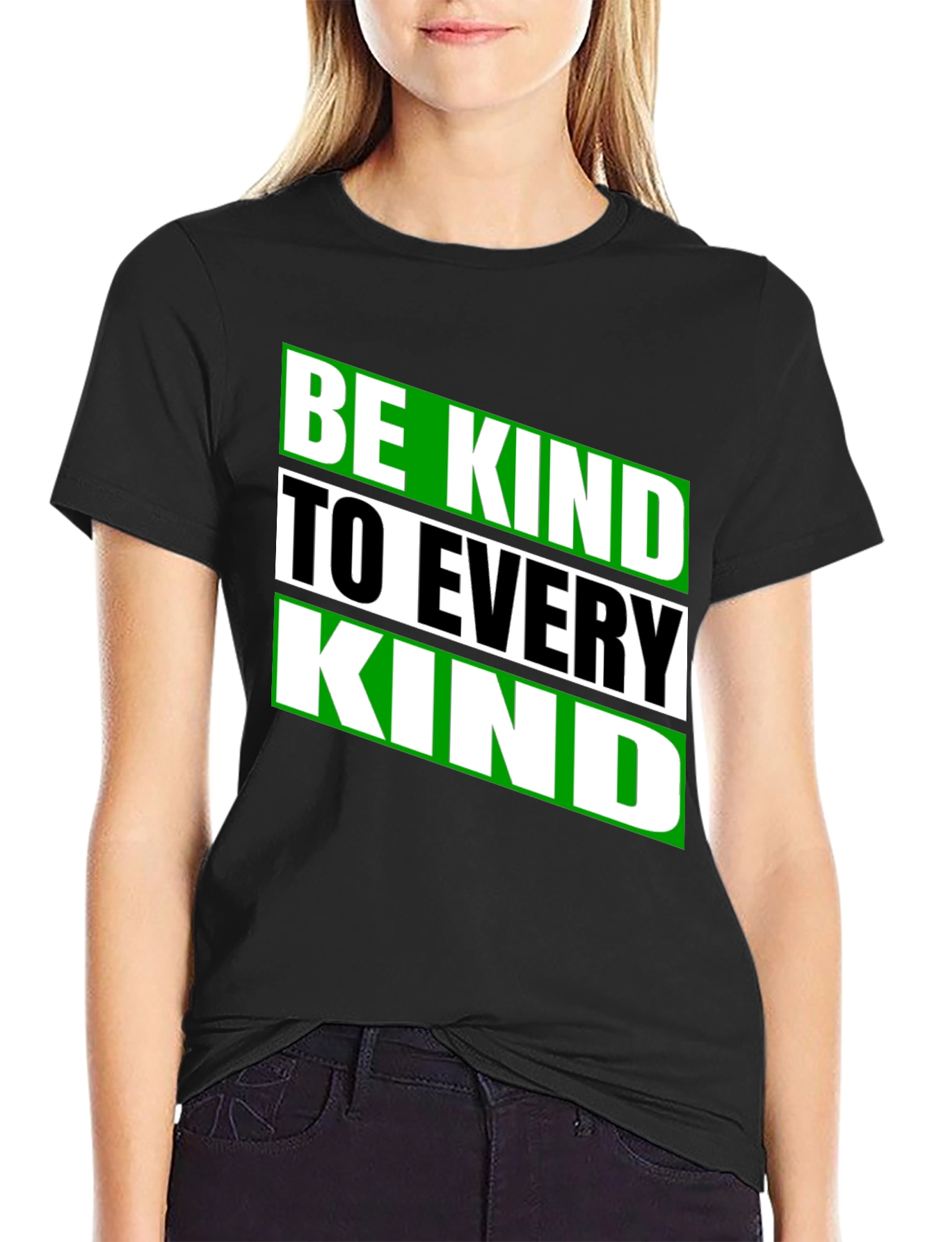 Be Kind to Every Kind Black Graphic Tee
