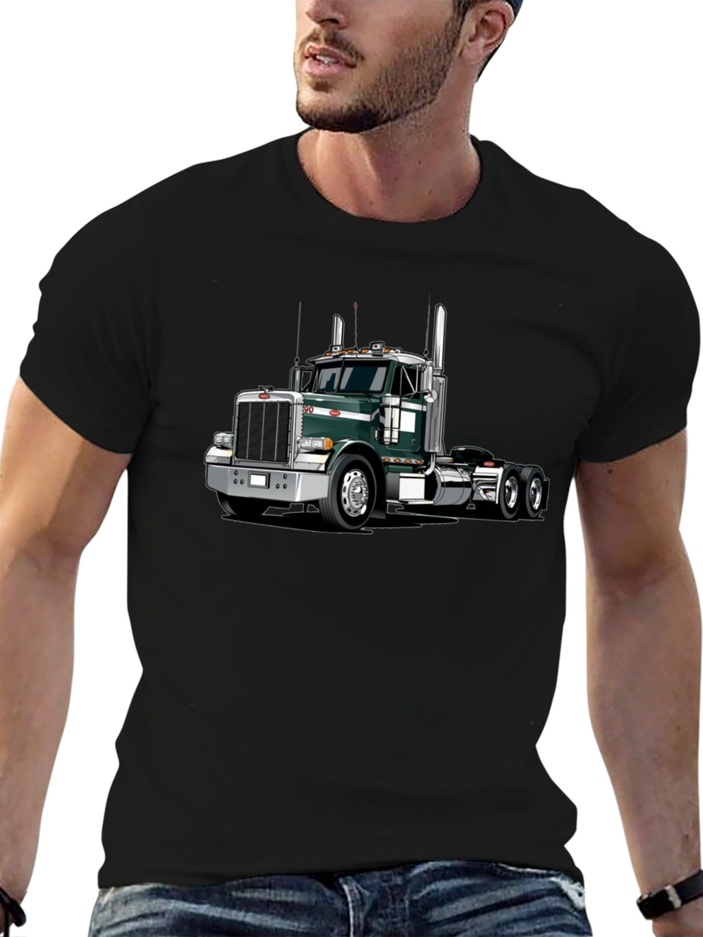 Trucker Style Black T-Shirt