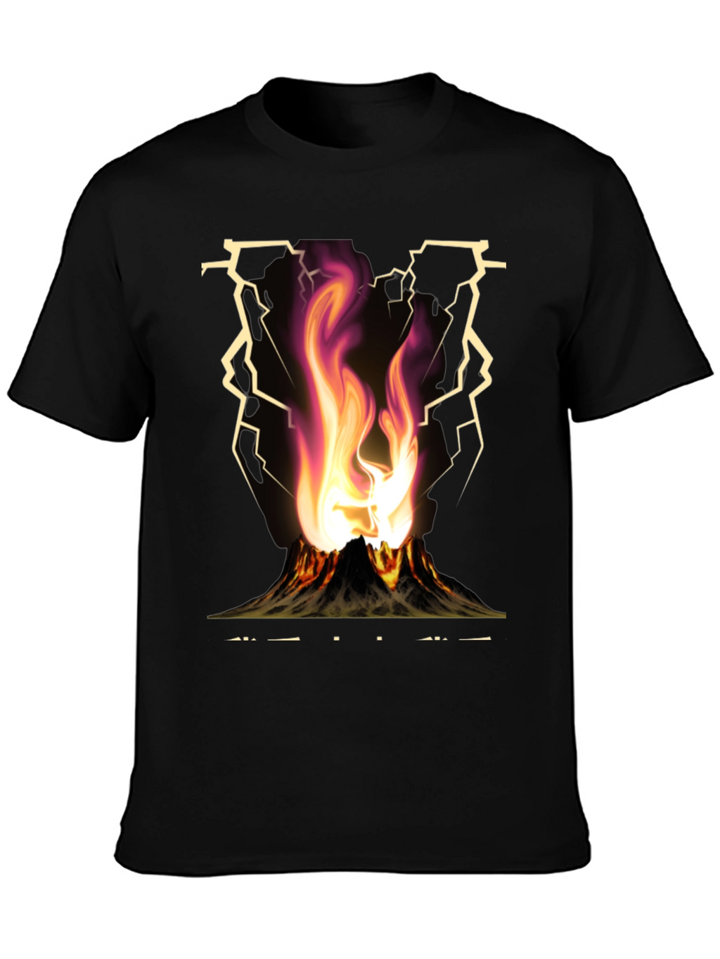 Volcano Lightning Graphic T-Shirt