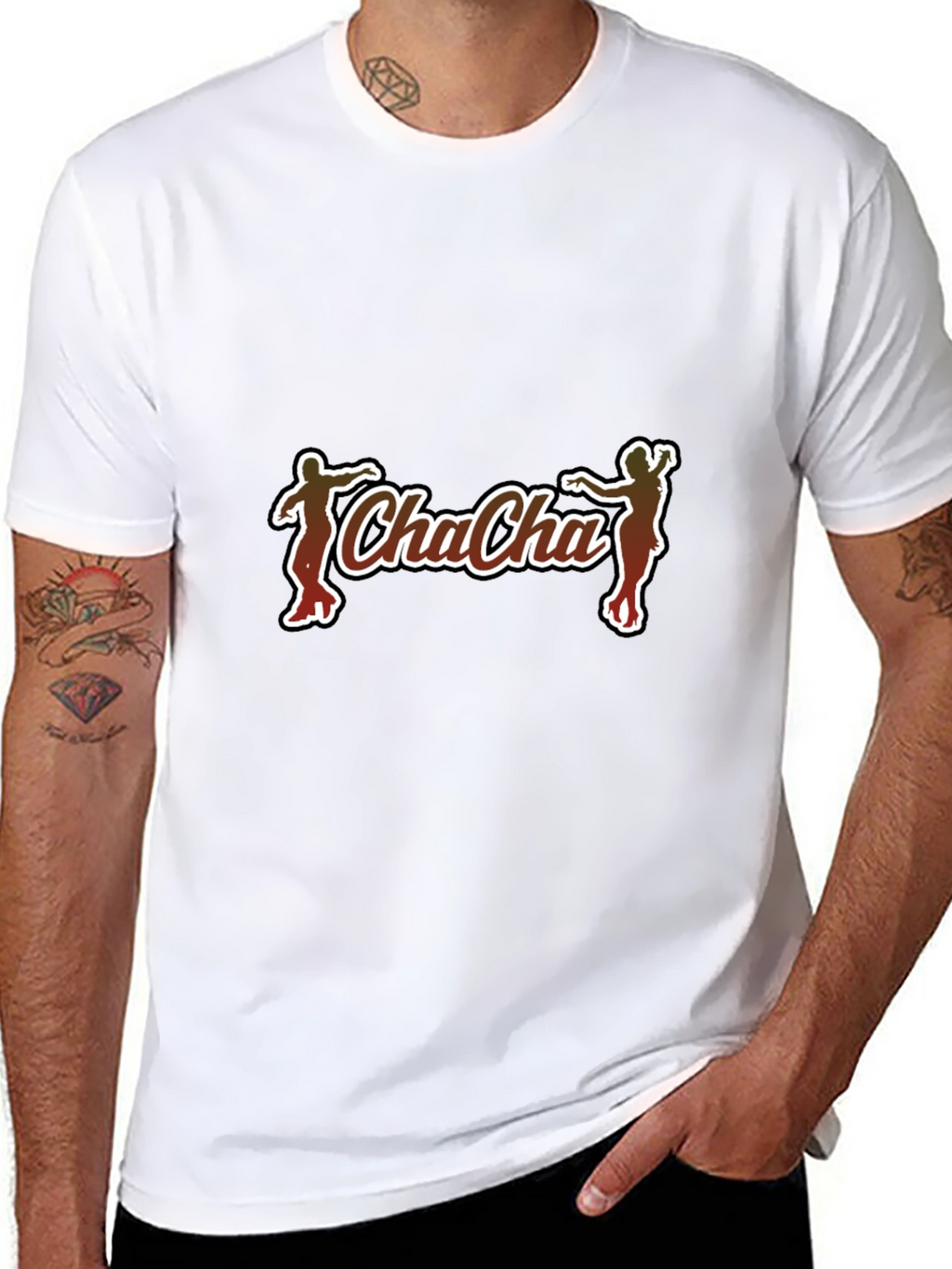 Cha-Cha Graphic Tee - Black Cotton Casual T-Shirt