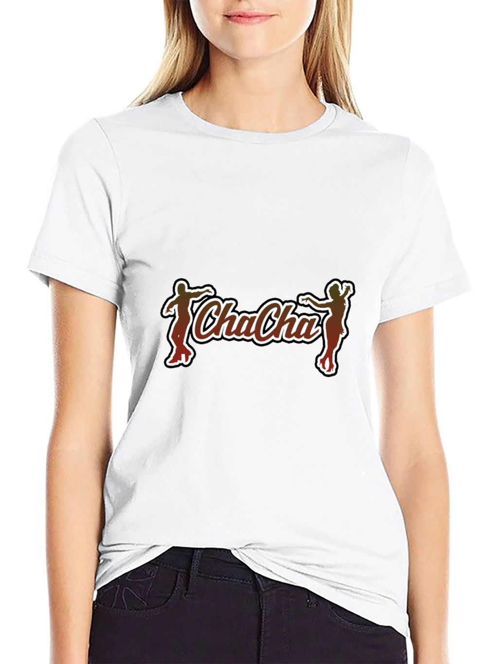 Cha-Cha Graphic Tee - Black Cotton Casual T-Shirt