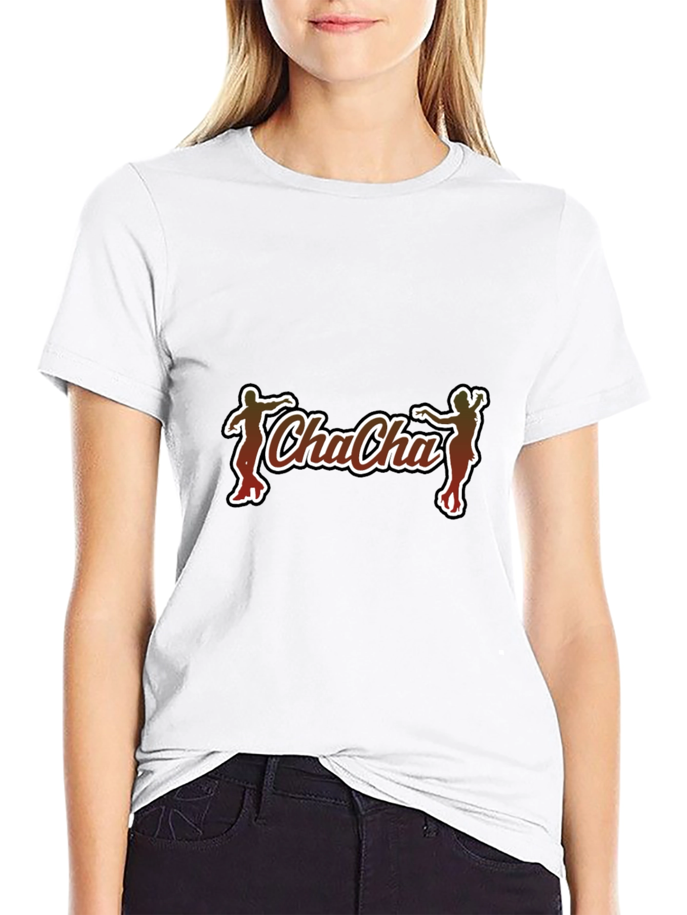 Cha-Cha Graphic Tee - Black Cotton Casual T-Shirt
