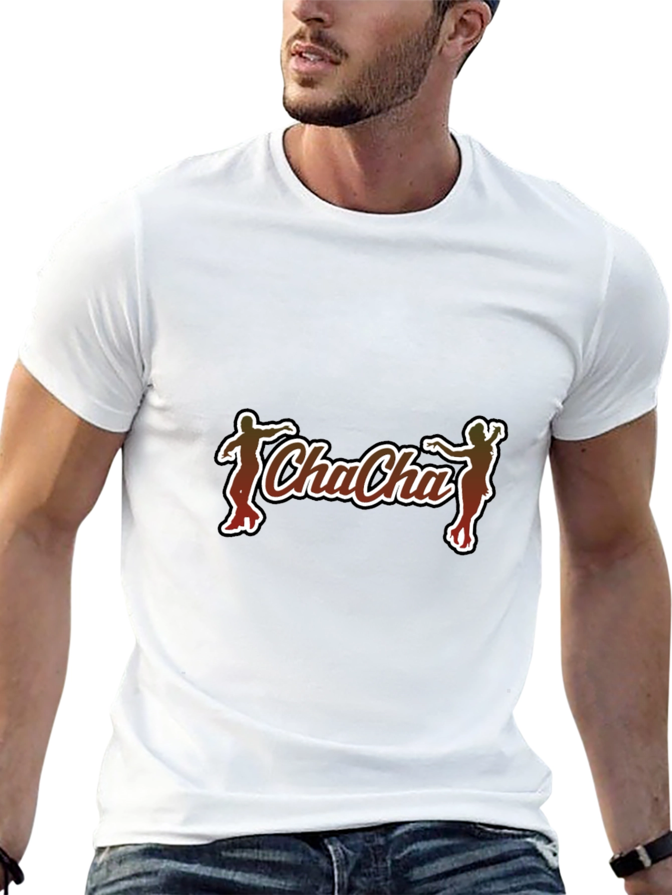 Cha-Cha Graphic Tee - Black Cotton Casual T-Shirt