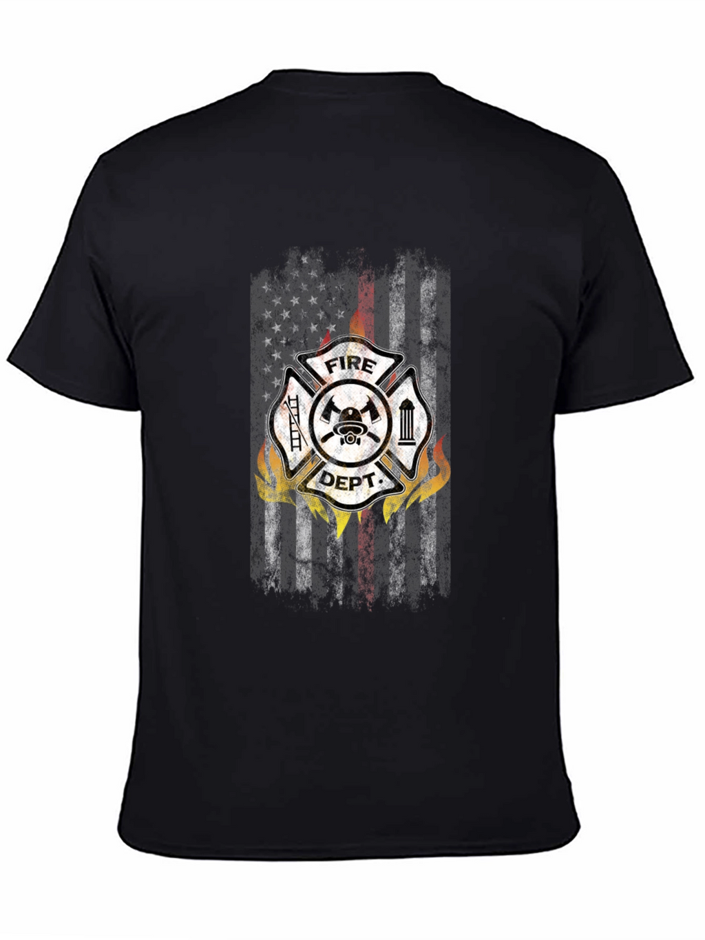 Fire Dept US Flag T-Shirt