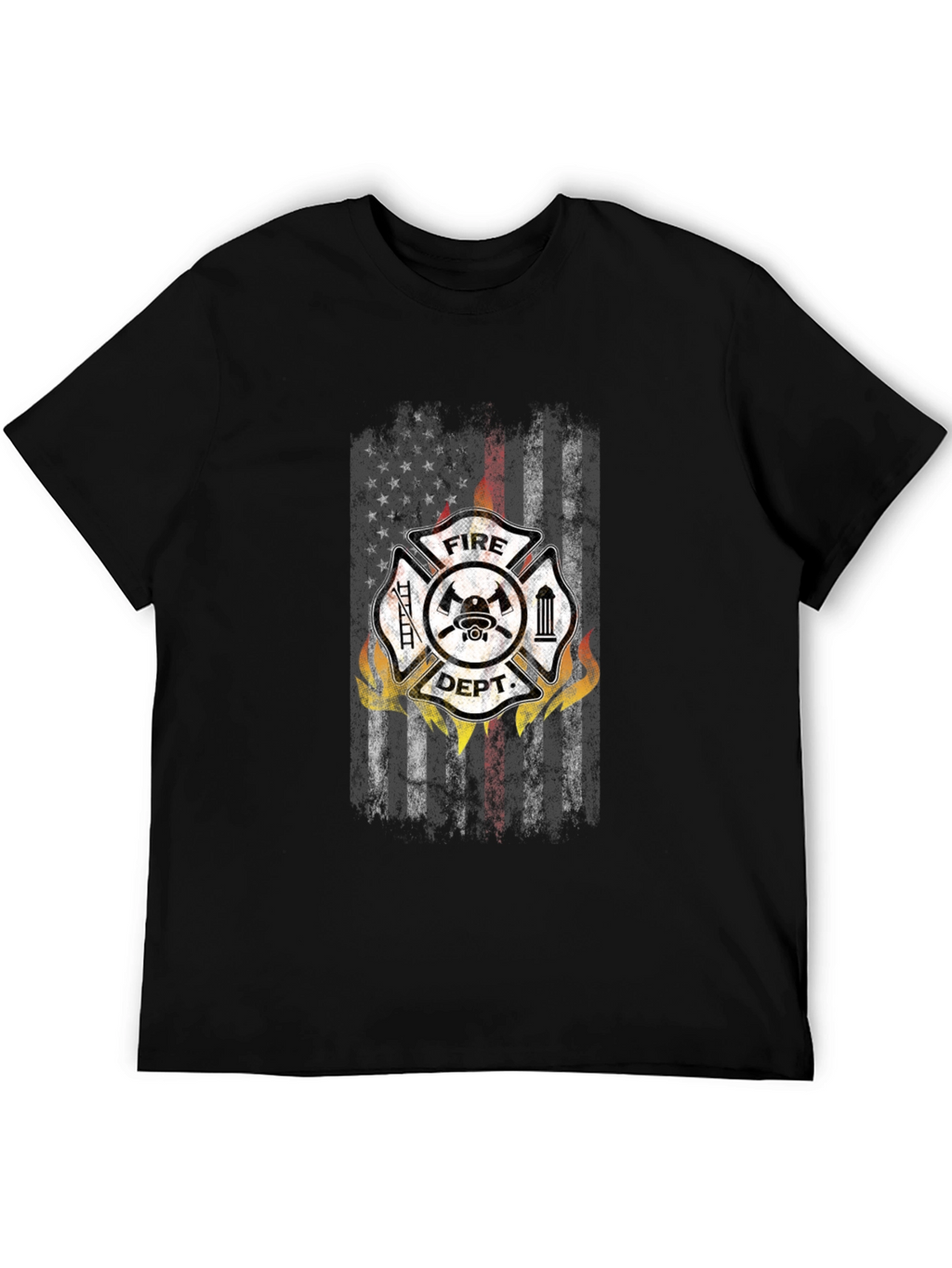 Fire Dept US Flag T-Shirt