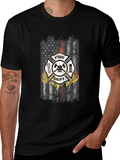 Fire Dept US Flag T-Shirt