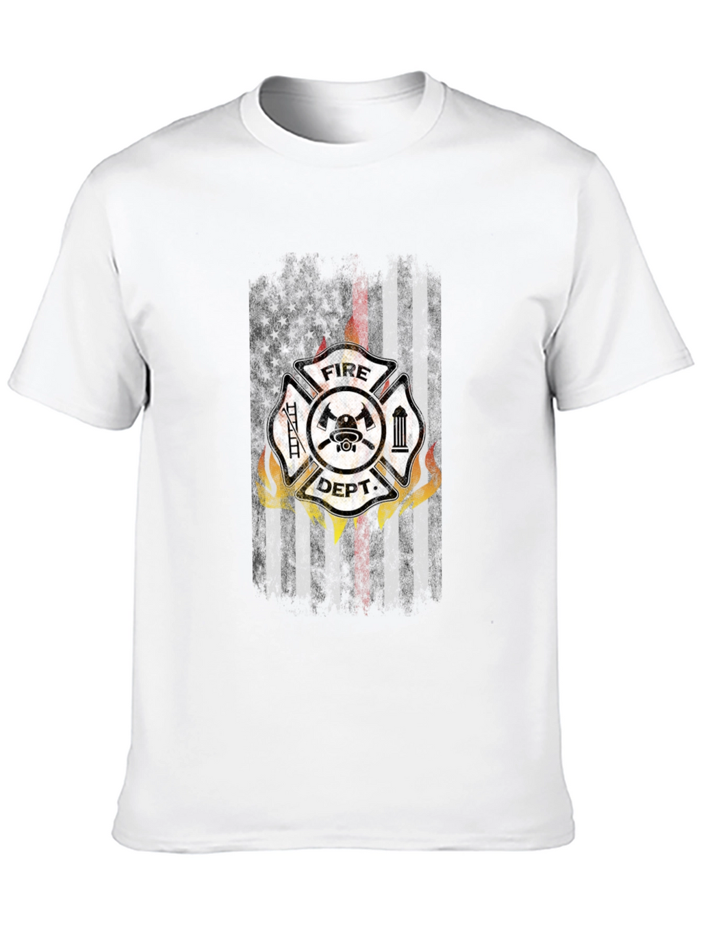 Fire Dept US Flag T-Shirt