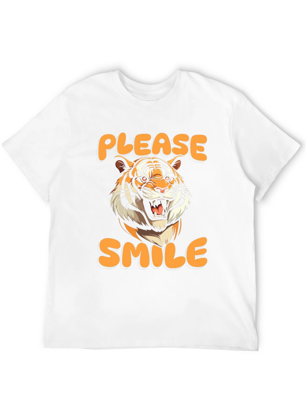 Please Smile Tiger Graphic Tee - Black
