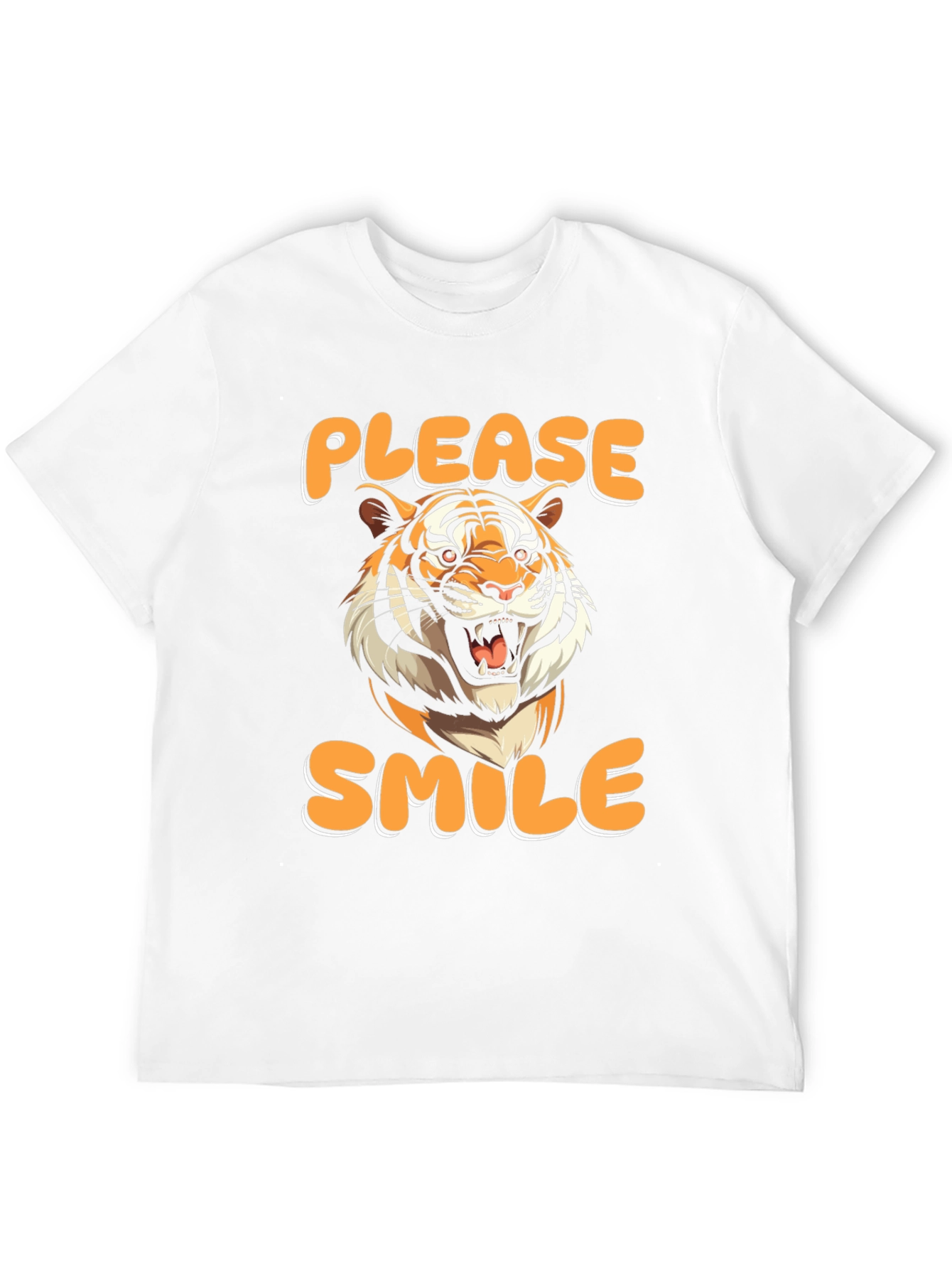Please Smile Tiger Graphic Tee - Black